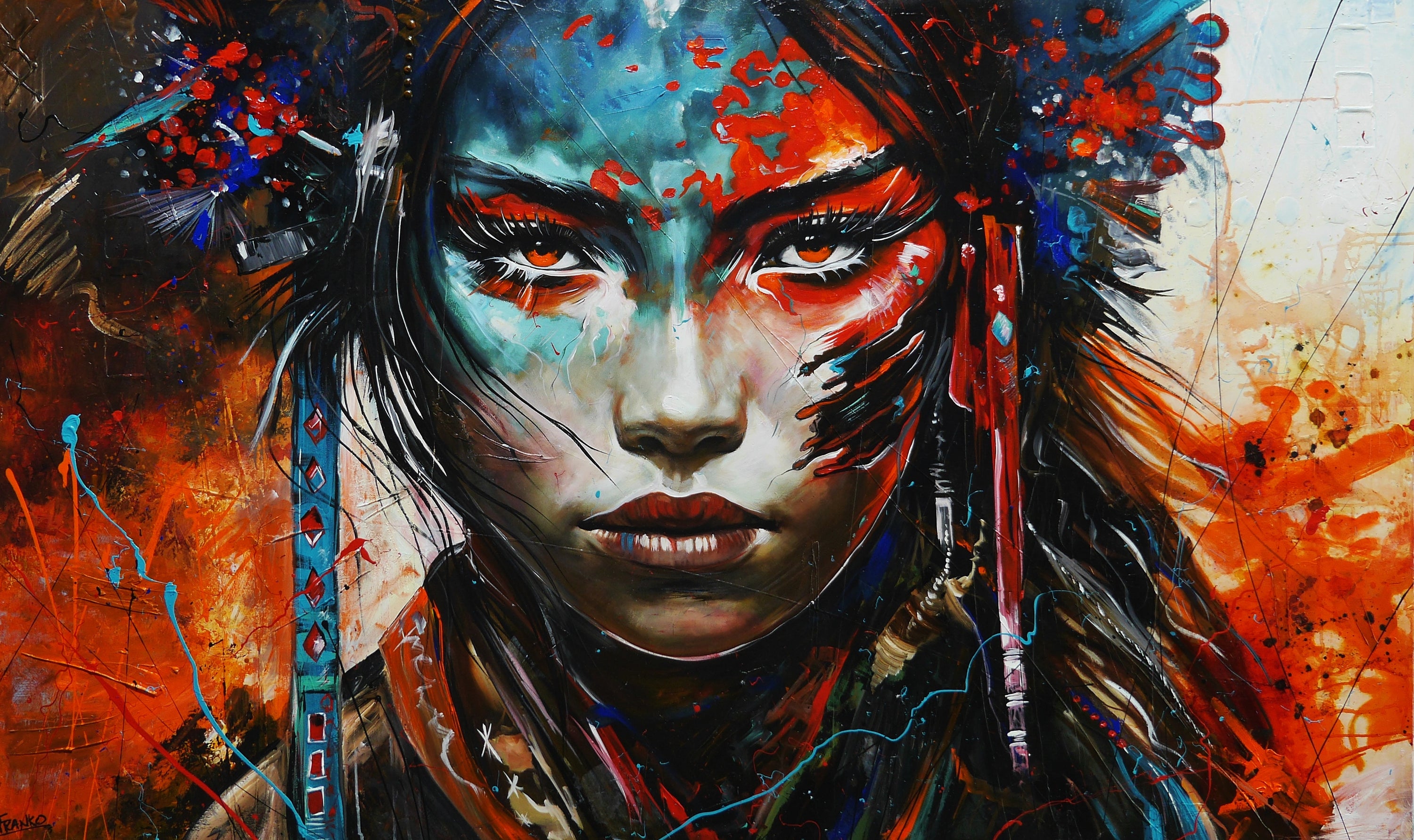 Jingu 200cm x 120cm Framed Brave and Beautiful Abstract Framed Textured Painting (SOLD)-abstract realism-[Franko_Artist]-[Australian_artist]-[Gold_Coast]-[Brisbane]-[modern]-[contemporary]-[original]-[Large_artwork]-Franklin Art Studio