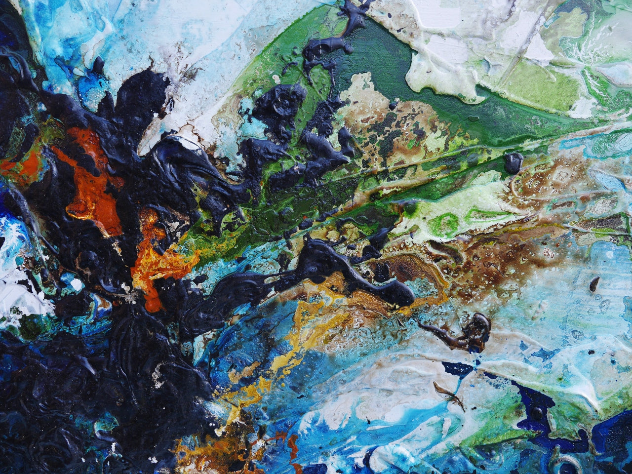 Blue Summer 210cm x 100cm Textured Abstract Painting (SOLD)