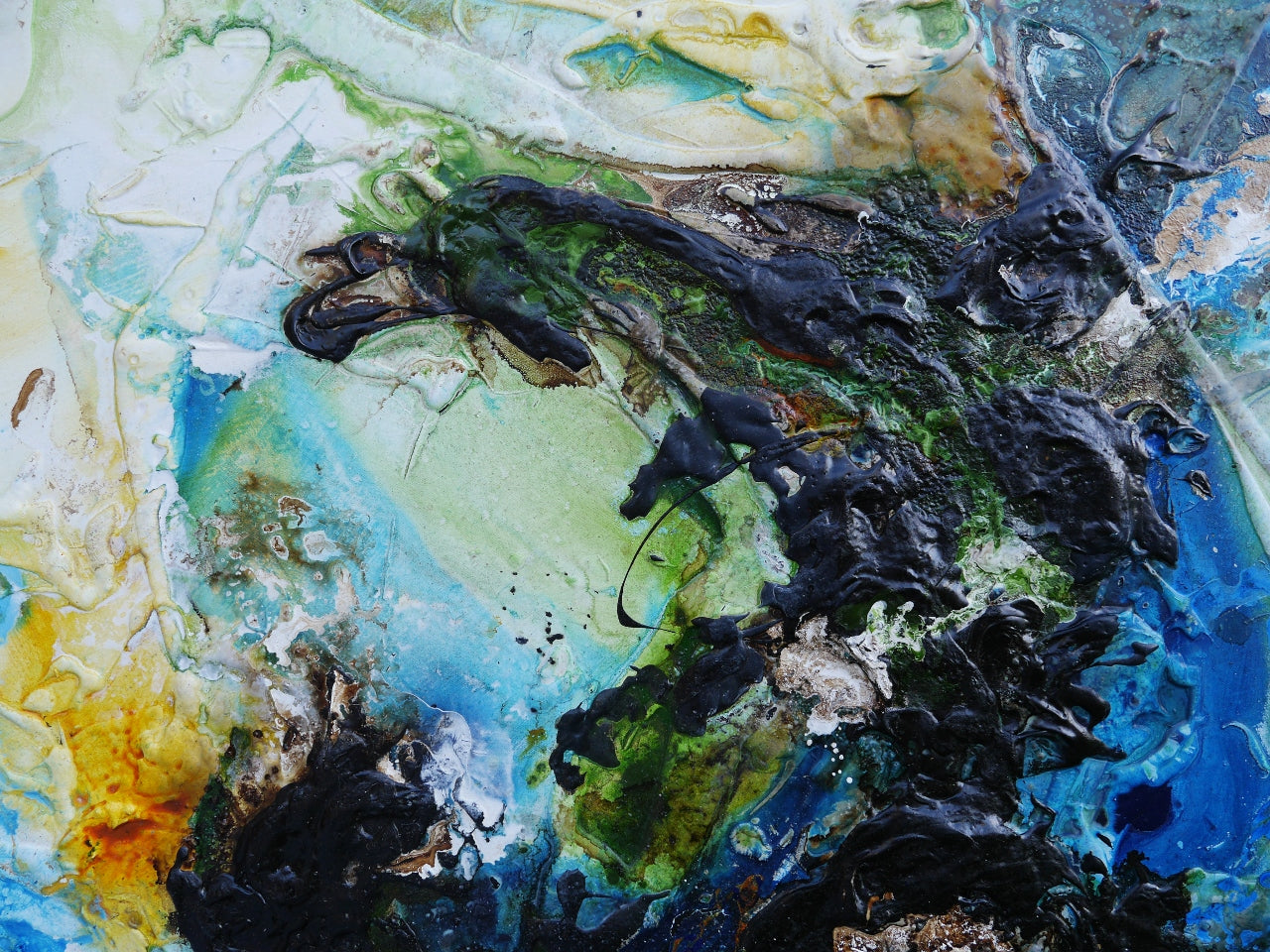 Blue Summer 210cm x 100cm Textured Abstract Painting (SOLD)