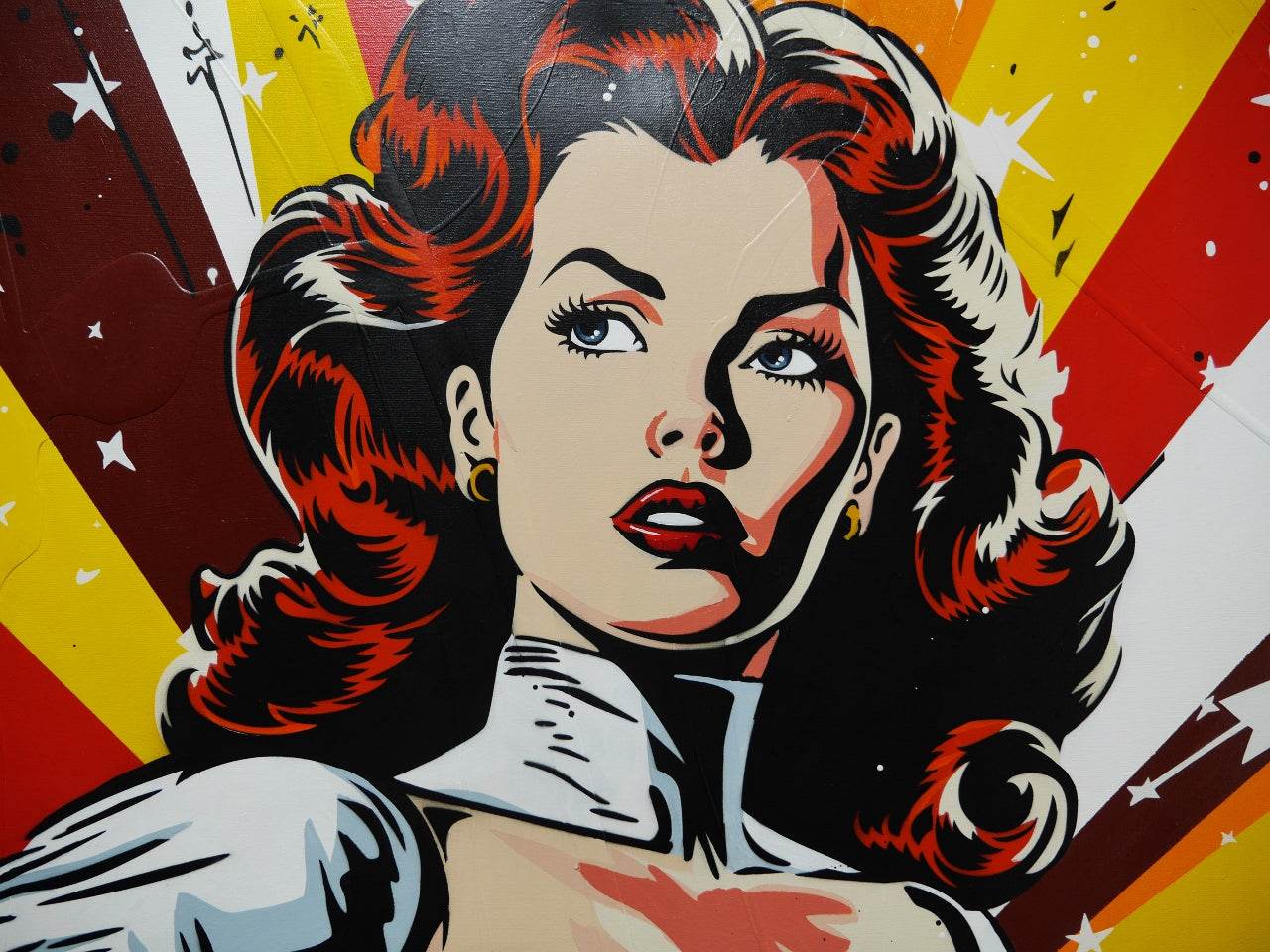 One Record 150cm x 150cm Evel Knievel Stunt Devil Textured Classic Pop Art Painting (SOLD)