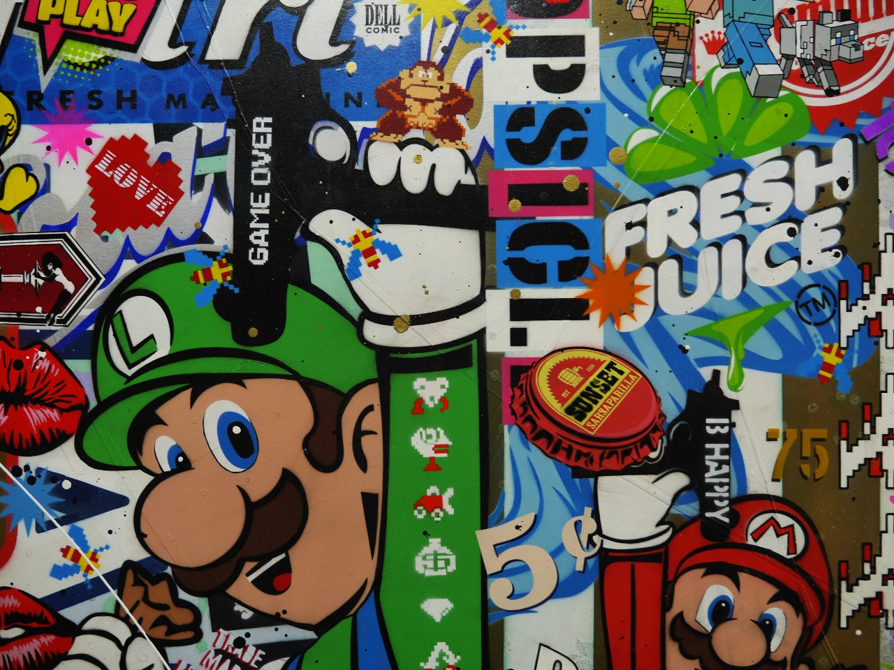Super Smash and Grab 140cm x 100cm Textured Urban Pop Art Painting (SOLD)