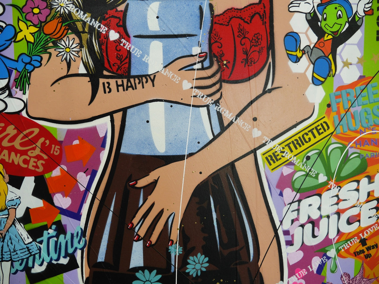 Hubba Bubba Babe 200cm x 80cm Textured Urban Pop Art Painting (SOLD)