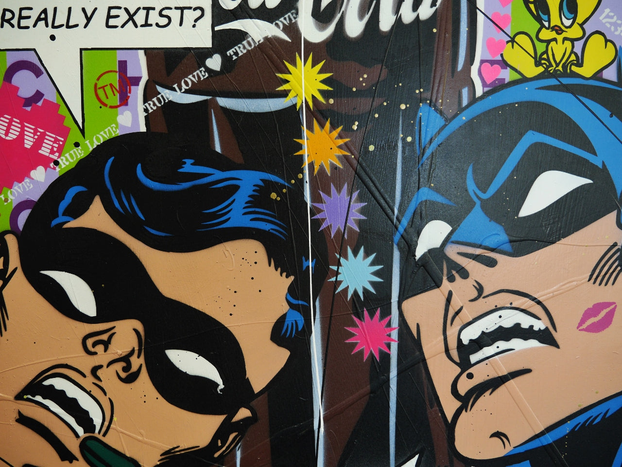 Hubba Bubba Babe 200cm x 80cm Textured Urban Pop Art Painting (SOLD)