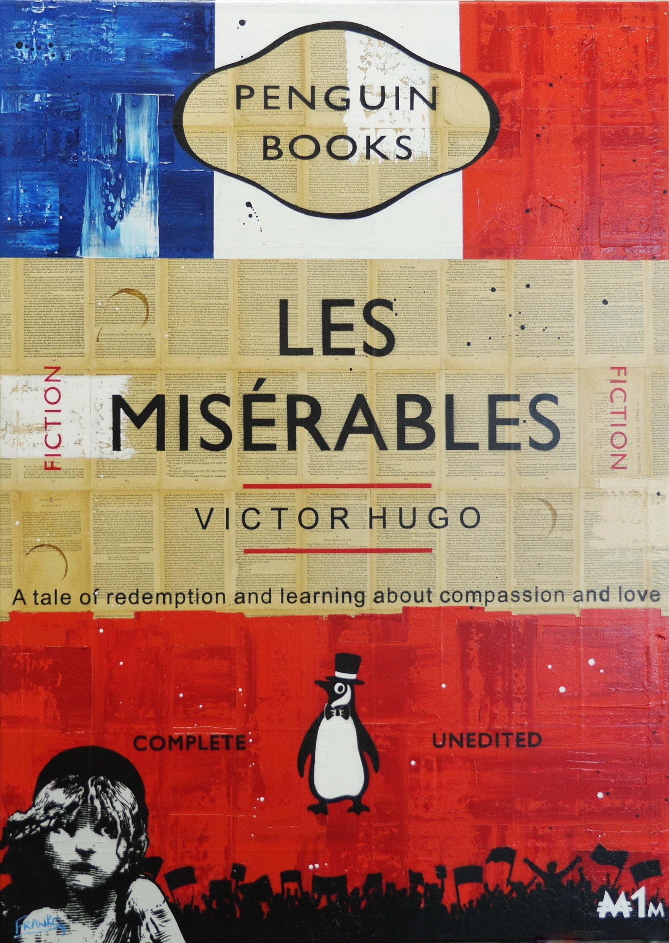 French Connection 140cm x 100cm Les Mis Urban Pop Book Club Painting (SOLD)-book club-[Franko_Artist]-[Australian_artist]-[Gold_Coast]-[Brisbane]-[modern]-[contemporary]-[original]-[Large_artwork]-Franklin Art Studio