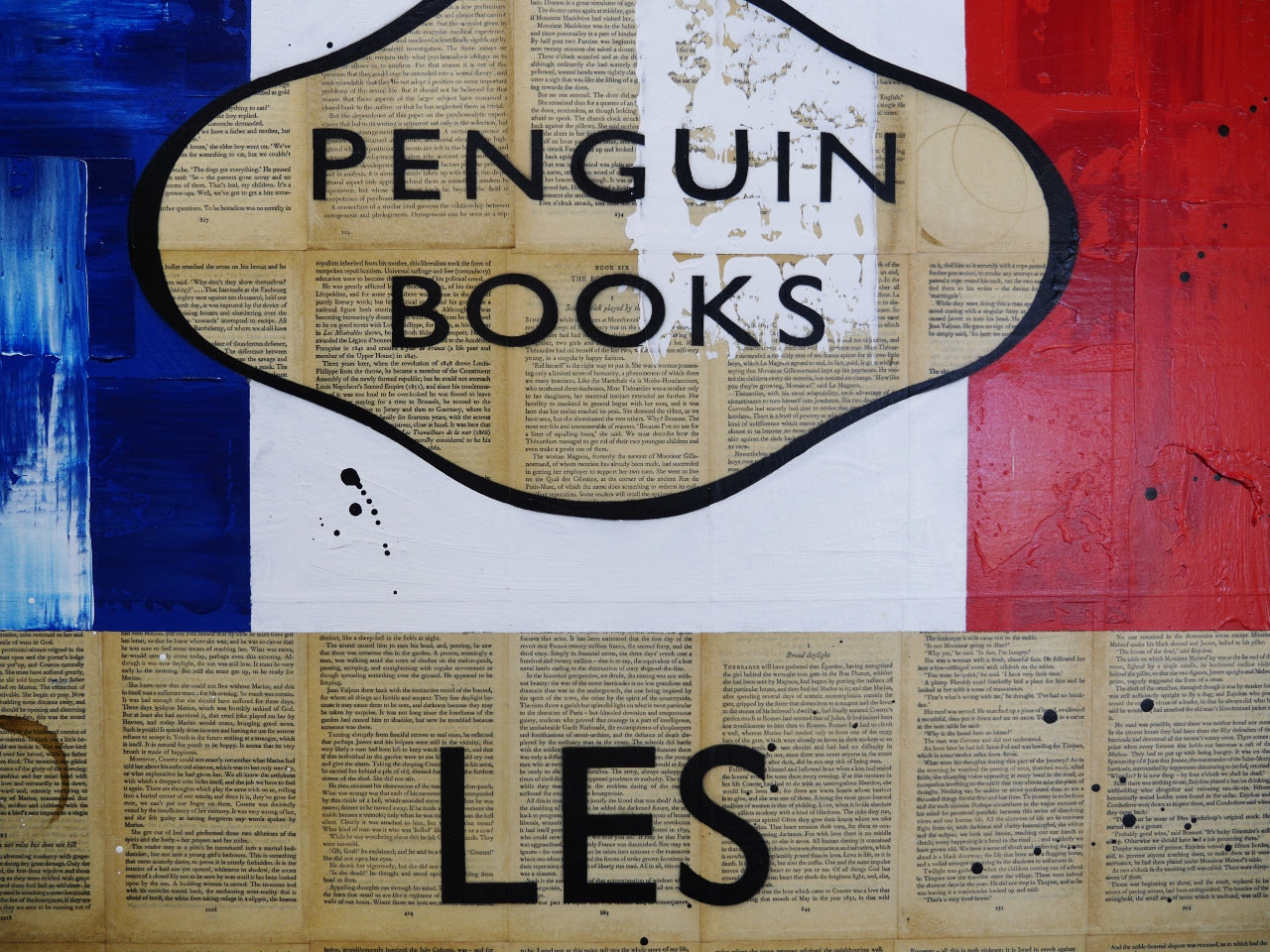 French Connection 140cm x 100cm Les Mis Urban Pop Book Club Painting (SOLD)