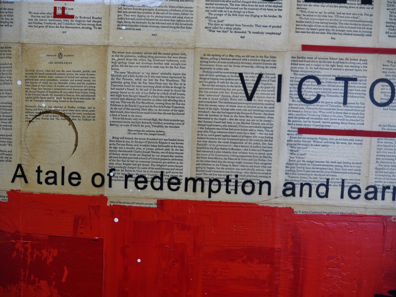 French Connection 140cm x 100cm Les Mis Urban Pop Book Club Painting (SOLD)