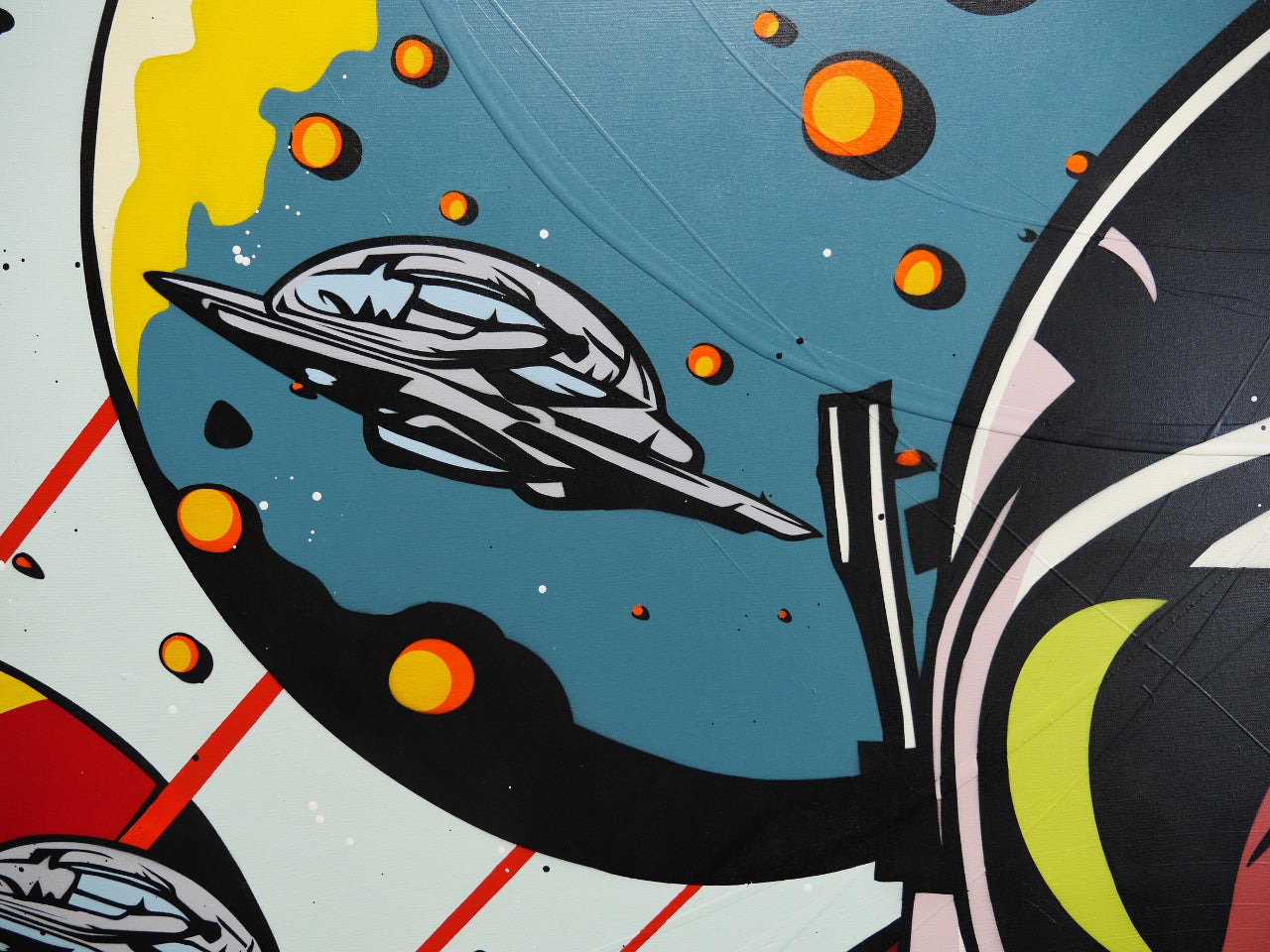 What The? 120cm x 150cm Textured Space Classic Pop Art Painting (SOLD)