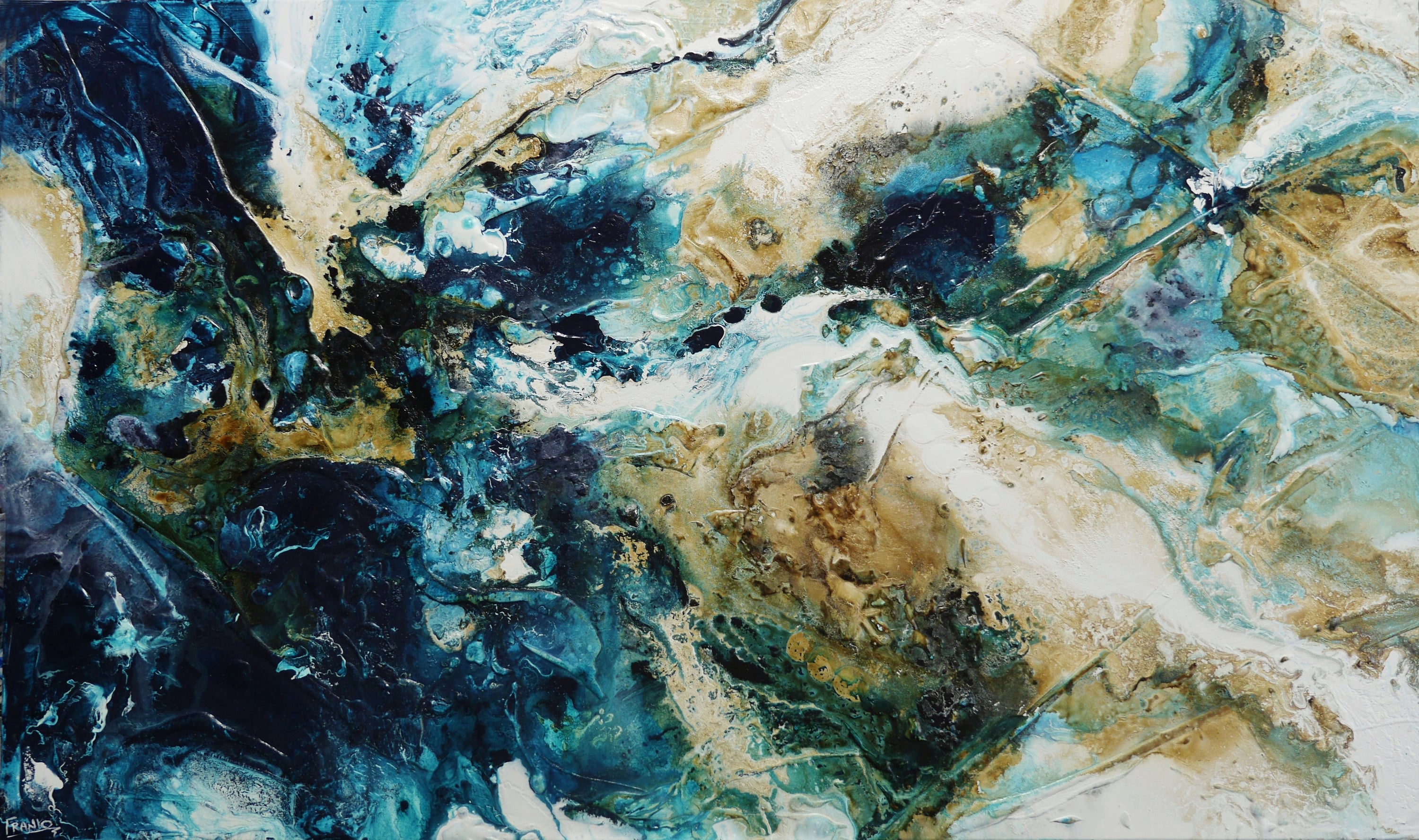 Smashed Southern 200cm x 120cm Textured Abstract Painting (SOLD)-Abstract-[Franko_Artist]-[Australian_artist]-[Gold_Coast]-[Brisbane]-[modern]-[contemporary]-[original]-[Large_artwork]-Franklin Art Studio
