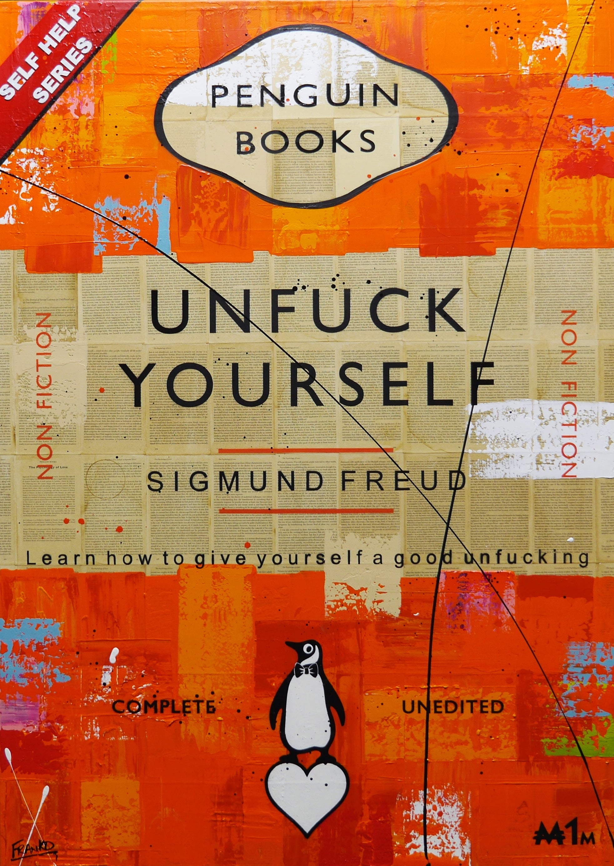 Who Made Who 140cm x 100cm Urban Pop Book Club Painting (SOLD)-book club-[Franko_Artist]-[Australian_artist]-[Gold_Coast]-[Brisbane]-[modern]-[contemporary]-[original]-[Large_artwork]-Franklin Art Studio