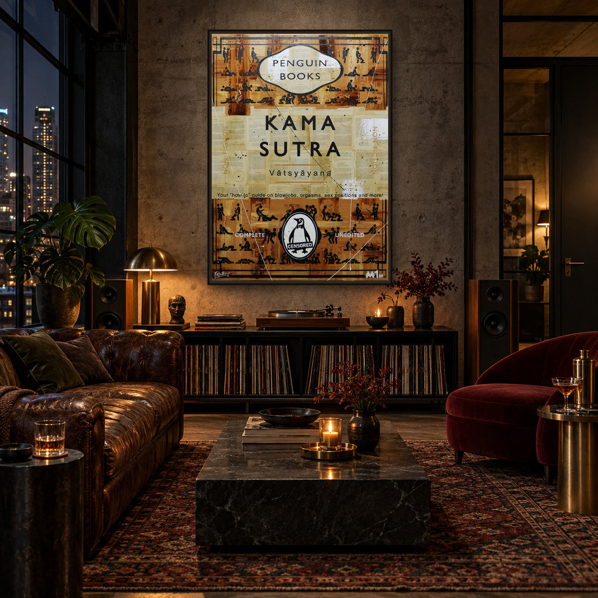 Kama 140cm x 100cm Sexy Urban Pop Book Club Painting