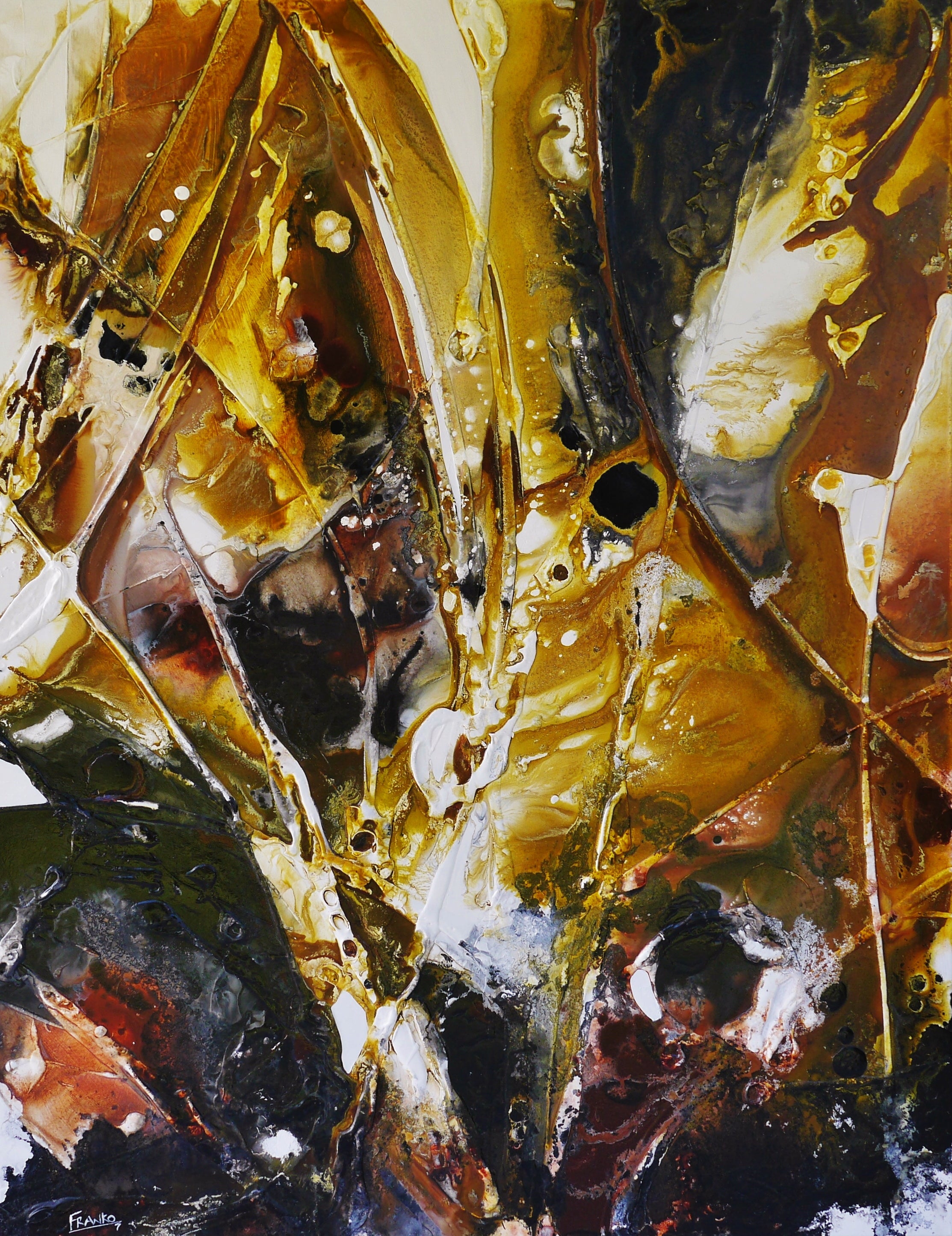 Seeded Mustard 140cm x 180cm Textured Abstract Painting-Abstract-[Franko_Artist]-[Australian_artist]-[Gold_Coast]-[Brisbane]-[modern]-[contemporary]-[original]-[Large_artwork]-Franklin Art Studio