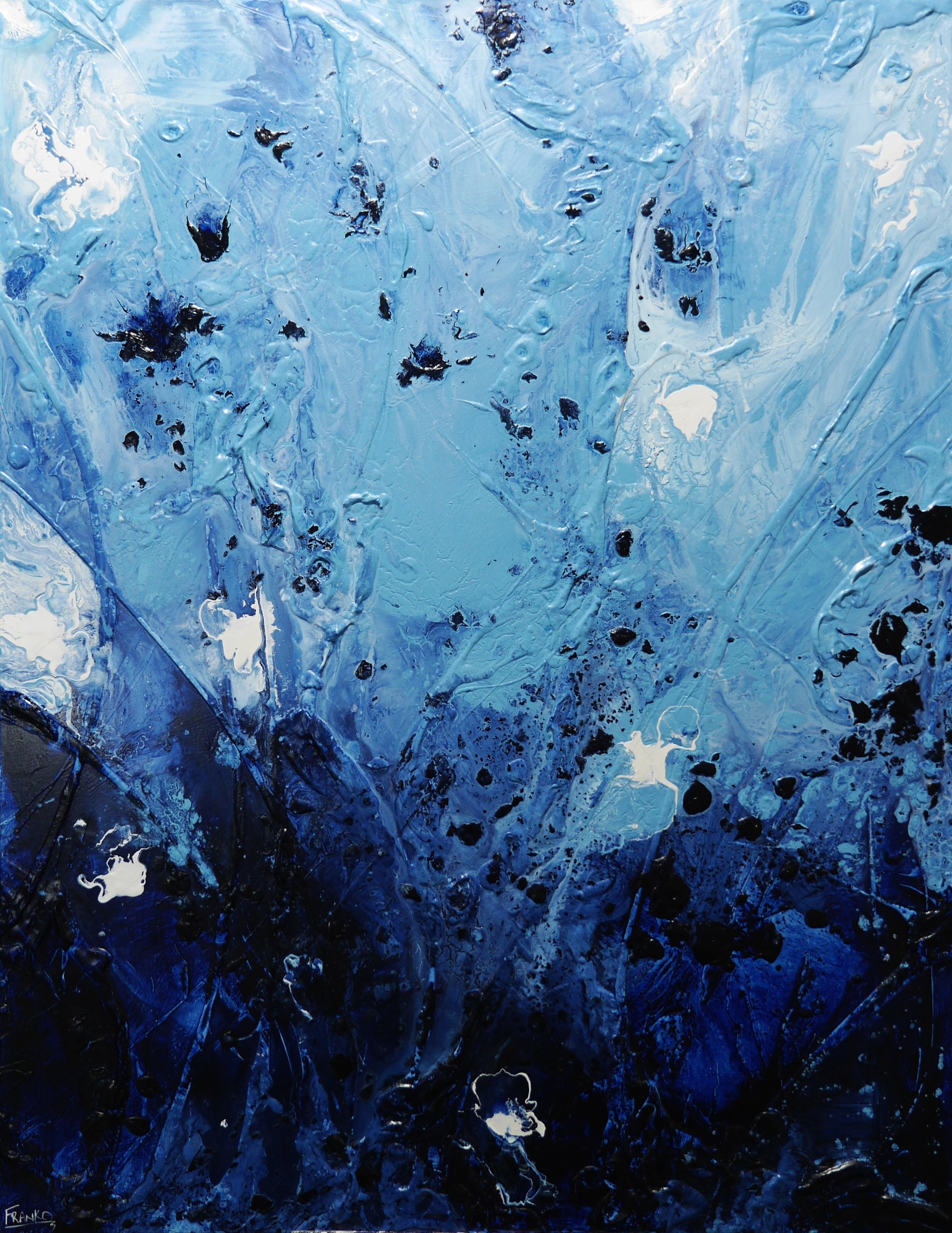 Purified 140cm x 180cm Blue Textured Abstract Painting (SOLD)-Abstract-[Franko_Artist]-[Australian_artist]-[Gold_Coast]-[Brisbane]-[modern]-[contemporary]-[original]-[Large_artwork]-Franklin Art Studio