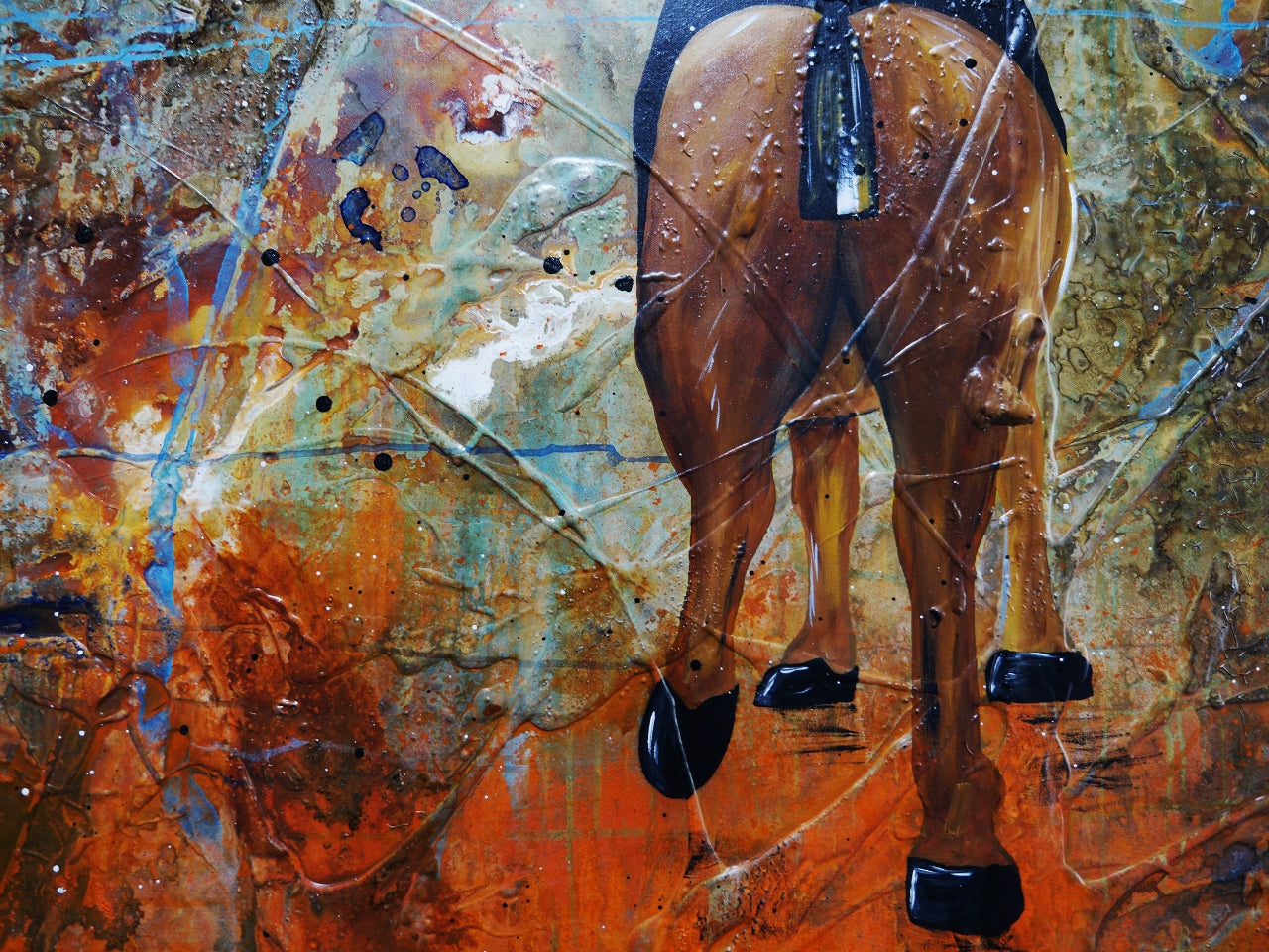 Solo Rider Ned 120cm x 120cm Ned Kelly Textured Abstract Painting (SOLD)