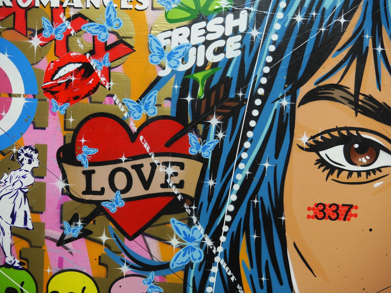 All Eyes On Me 200cm x 80cm Textured Urban Pop Art Painting (SOLD)