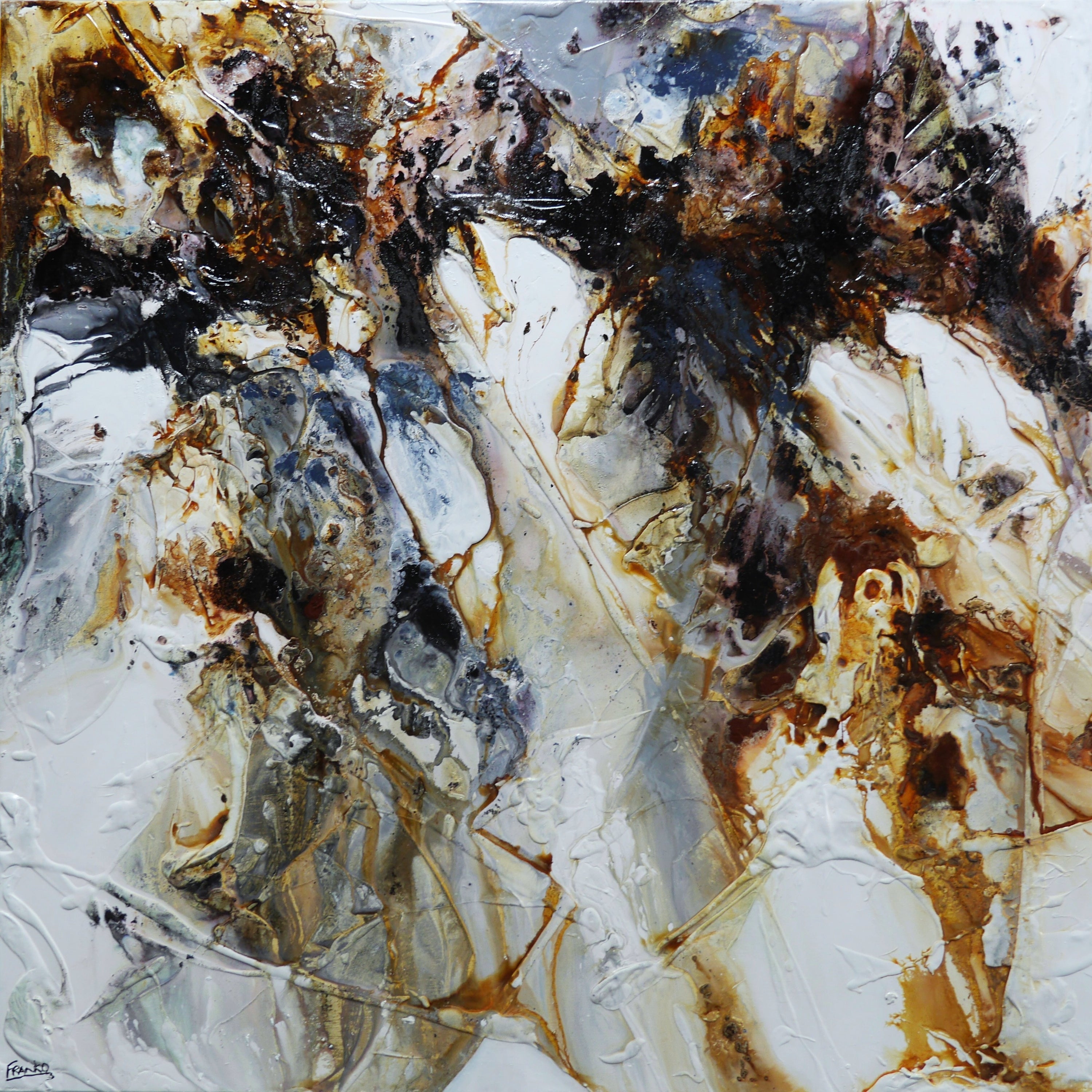 Slated Nara 150cm x 150cm Textured Abstract Painting-Abstract-[Franko_Artist]-[Australian_artist]-[Gold_Coast]-[Brisbane]-[modern]-[contemporary]-[original]-[Large_artwork]-Franklin Art Studio