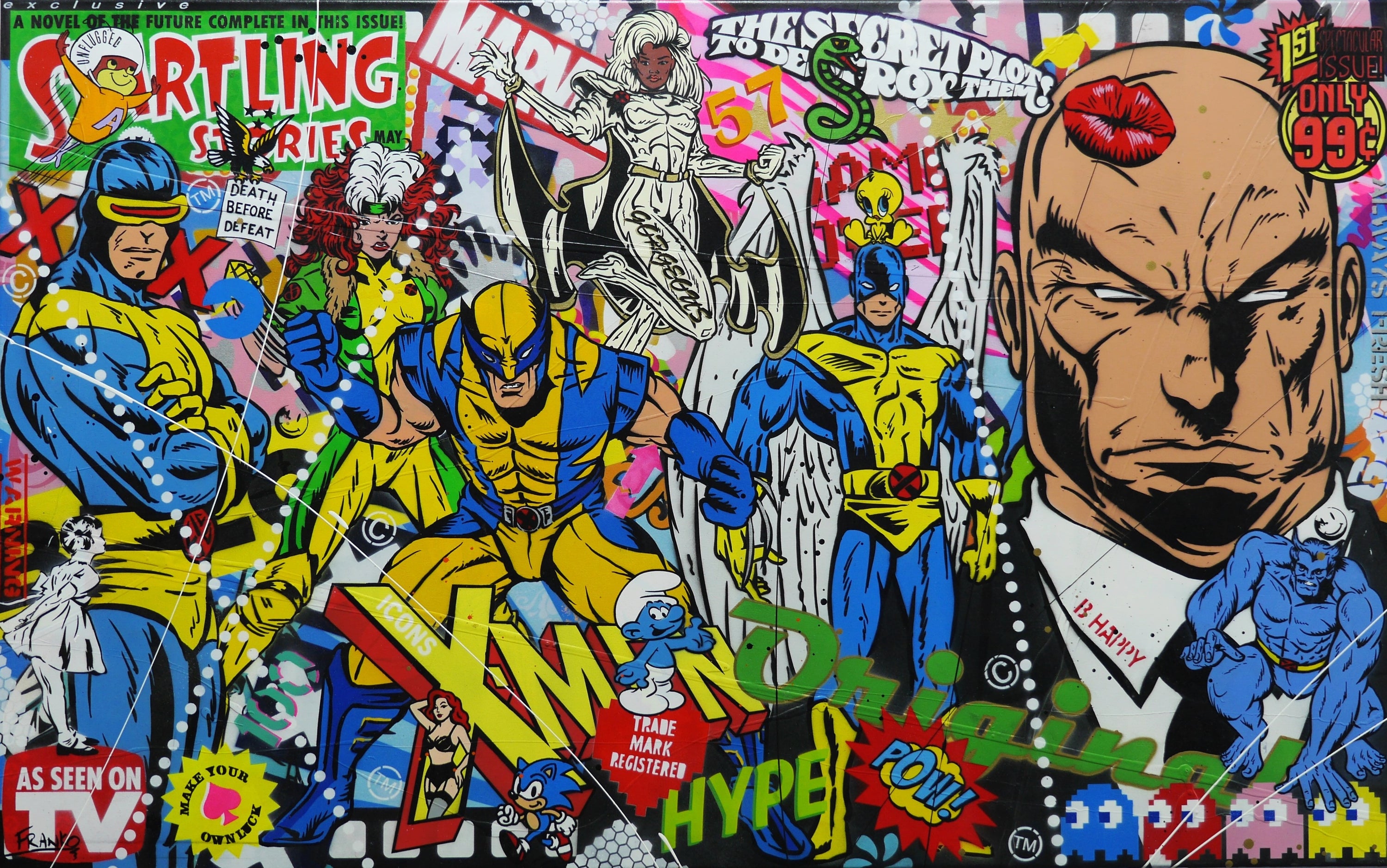X Marks The Spot 160cm x 100cm Textured Urban Pop Art Painting-Urban Pop Art-[Franko_Artist]-[Australian_artist]-[Gold_Coast]-[Brisbane]-[modern]-[contemporary]-[original]-[Large_artwork]-Franklin Art Studio