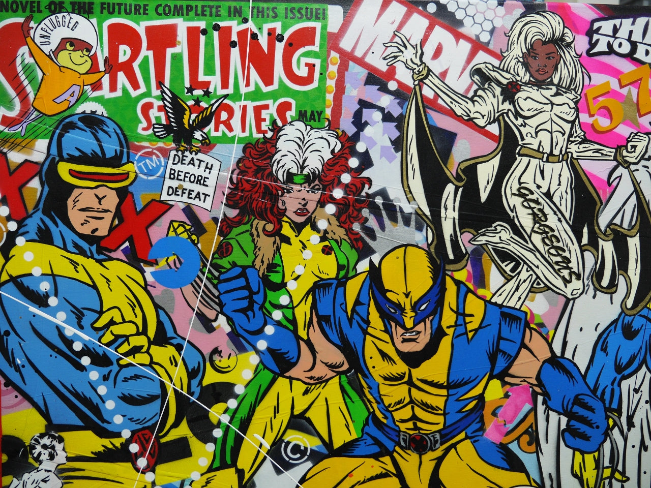 X Marks The Spot 160cm x 100cm Textured Urban Pop Art Painting
