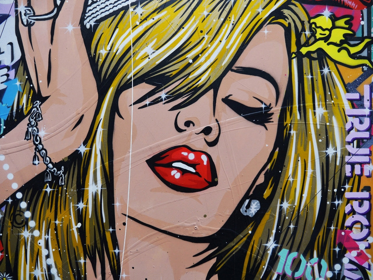 Beauty Queen 140cm x 100cm Textured Urban Pop Art Painting (SOLD)