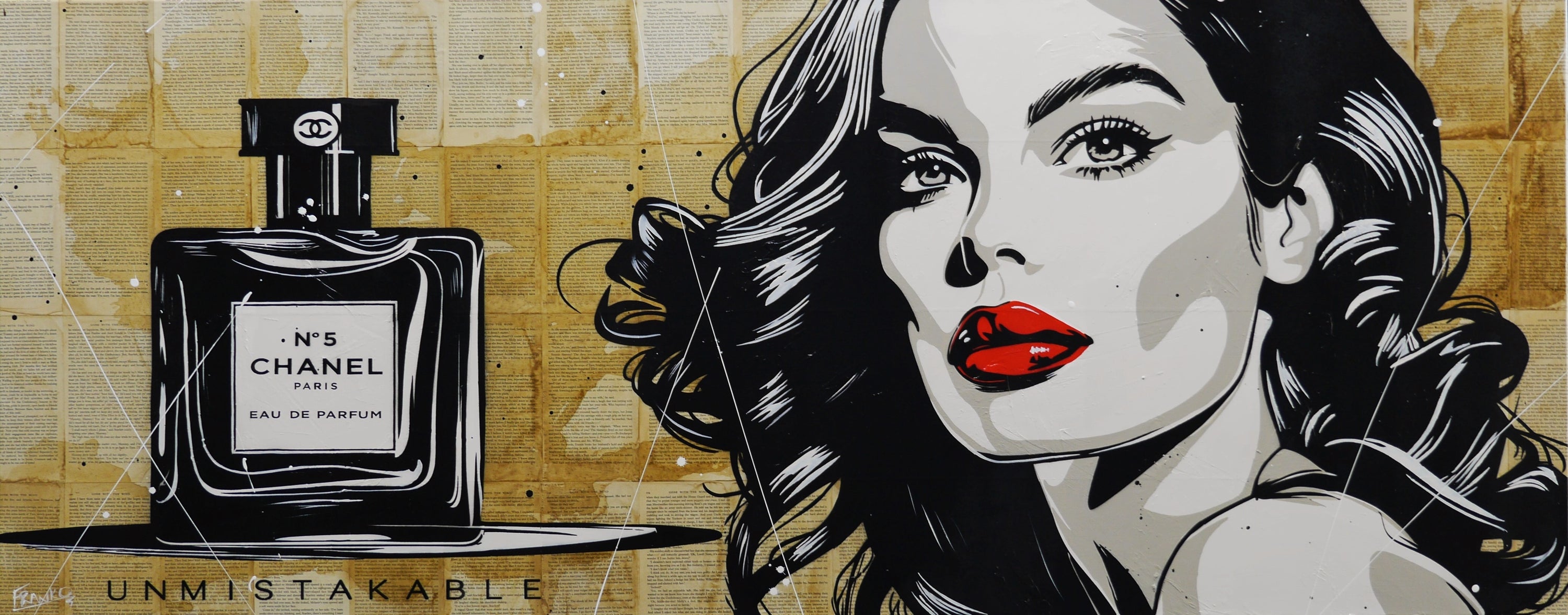Unmistakable Part 1 200cm x 80cm Urban Pop Book Club Painting (SOLD)-book club-[Franko_Artist]-[Australian_artist]-[Gold_Coast]-[Brisbane]-[modern]-[contemporary]-[original]-[Large_artwork]-Franklin Art Studio