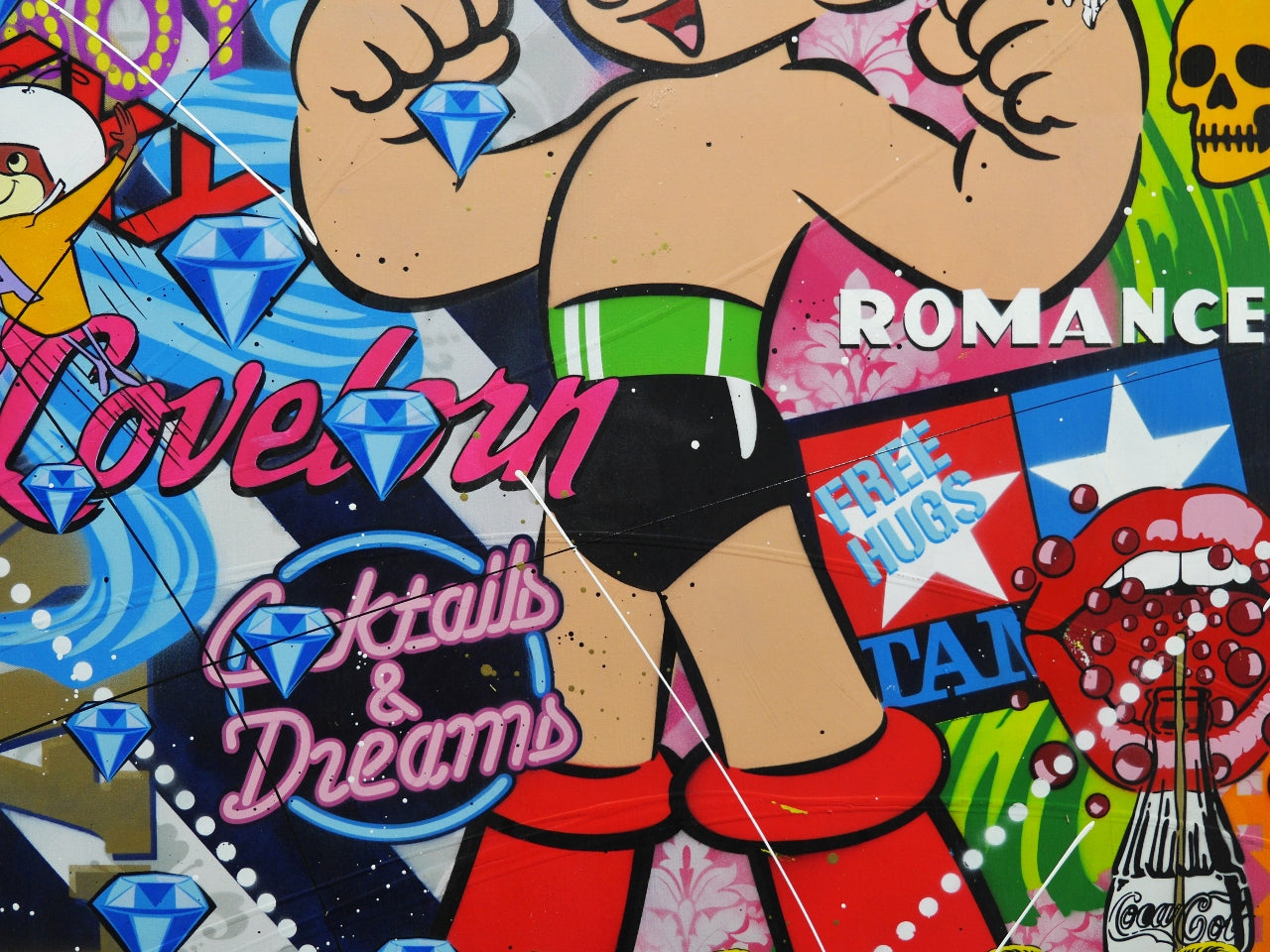 Cabaret Astro 140cm x 100cm Textured Urban Pop Art Painting (SOLD)