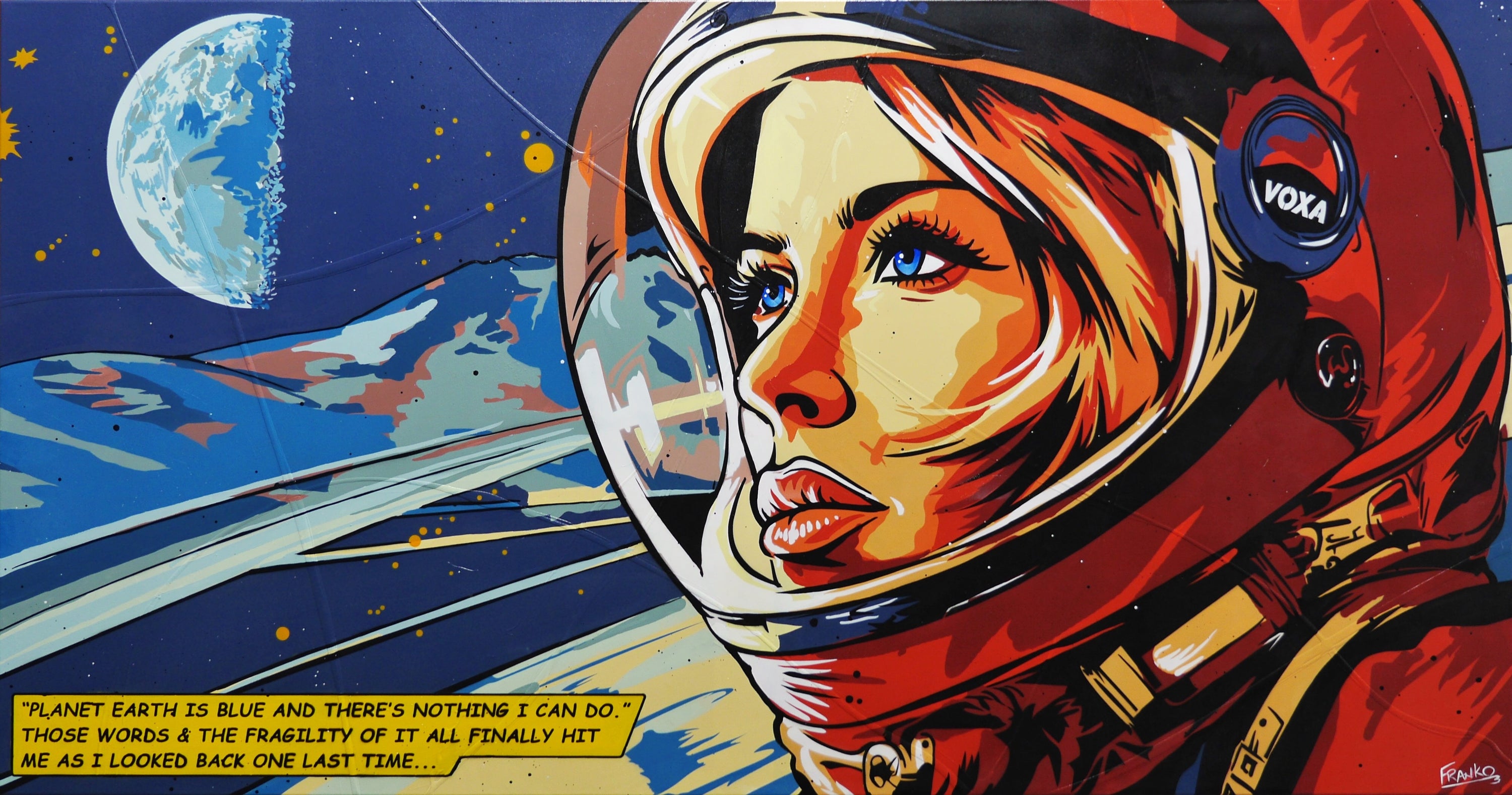 Reflection 190cm x 100cm Space Classic Pop Art Painting-Urban Pop Art-[Franko_Artist]-[Australian_artist]-[Gold_Coast]-[Brisbane]-[modern]-[contemporary]-[original]-[Large_artwork]-Franklin Art Studio