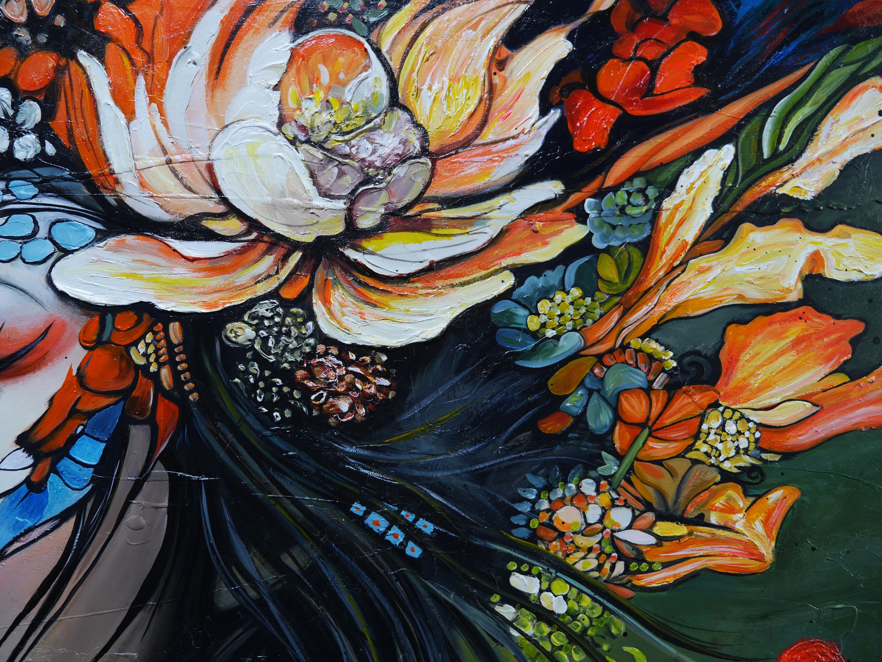 Ayaka 190cm x 100cm FRAMED Abstract Realism Textured Painting (SOLD)