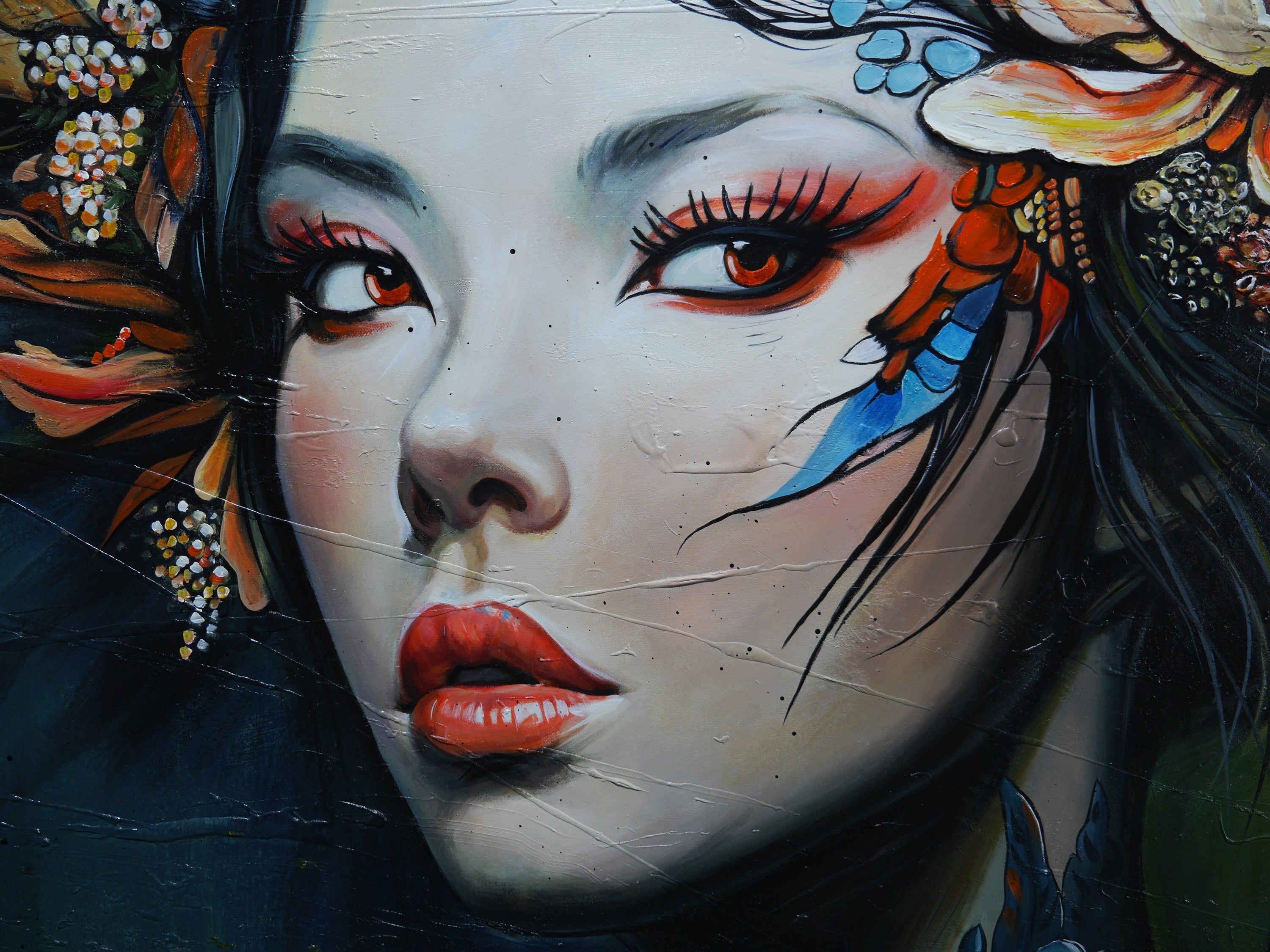 Ayaka 190cm x 100cm FRAMED Abstract Realism Textured Painting (SOLD)