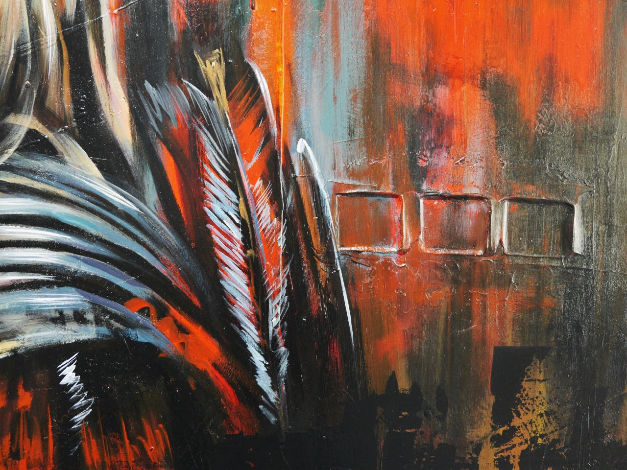 Valkyrie 190cm x 100cm FRAMED Abstract Realism Textured Painting