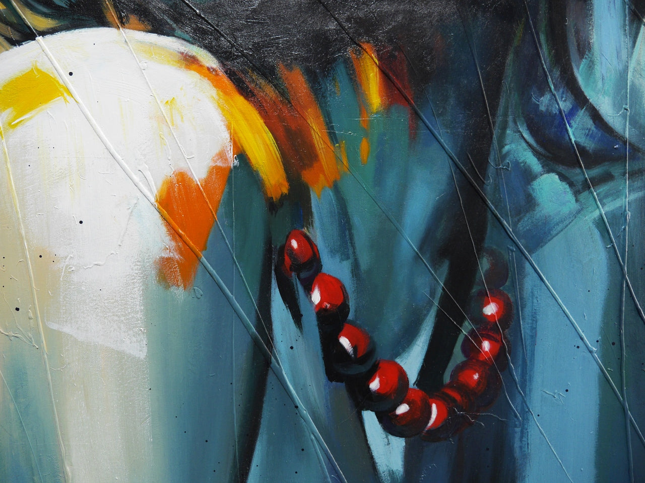 Evocative 140cm x 180cm Framed Marilyn Monroe Abstract Realism Textured Painting (SOLD)