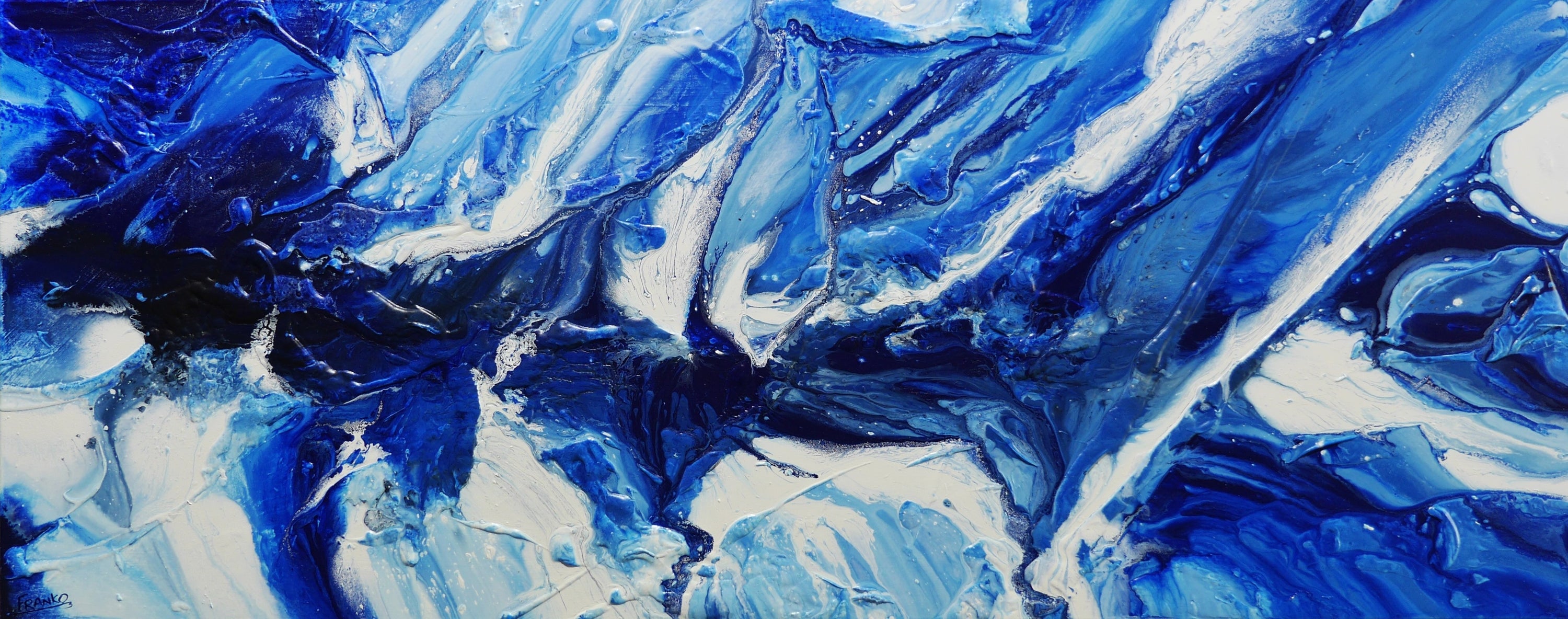 Ultra Blue 200cm x 80cm Textured Abstract Painting-Abstract-[Franko_Artist]-[Australian_artist]-[Gold_Coast]-[Brisbane]-[modern]-[contemporary]-[original]-[Large_artwork]-Franklin Art Studio