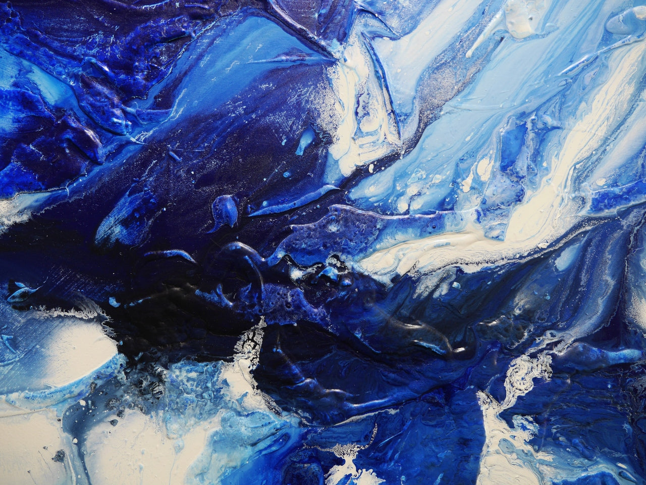 Ultra Blue 200cm x 80cm Textured Abstract Painting (SOLD)