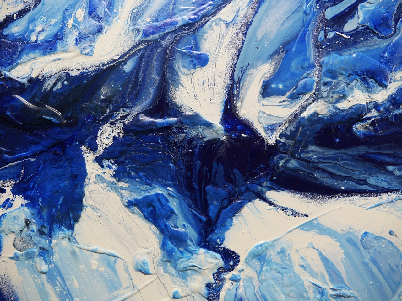 Ultra Blue 200cm x 80cm Textured Abstract Painting (SOLD)