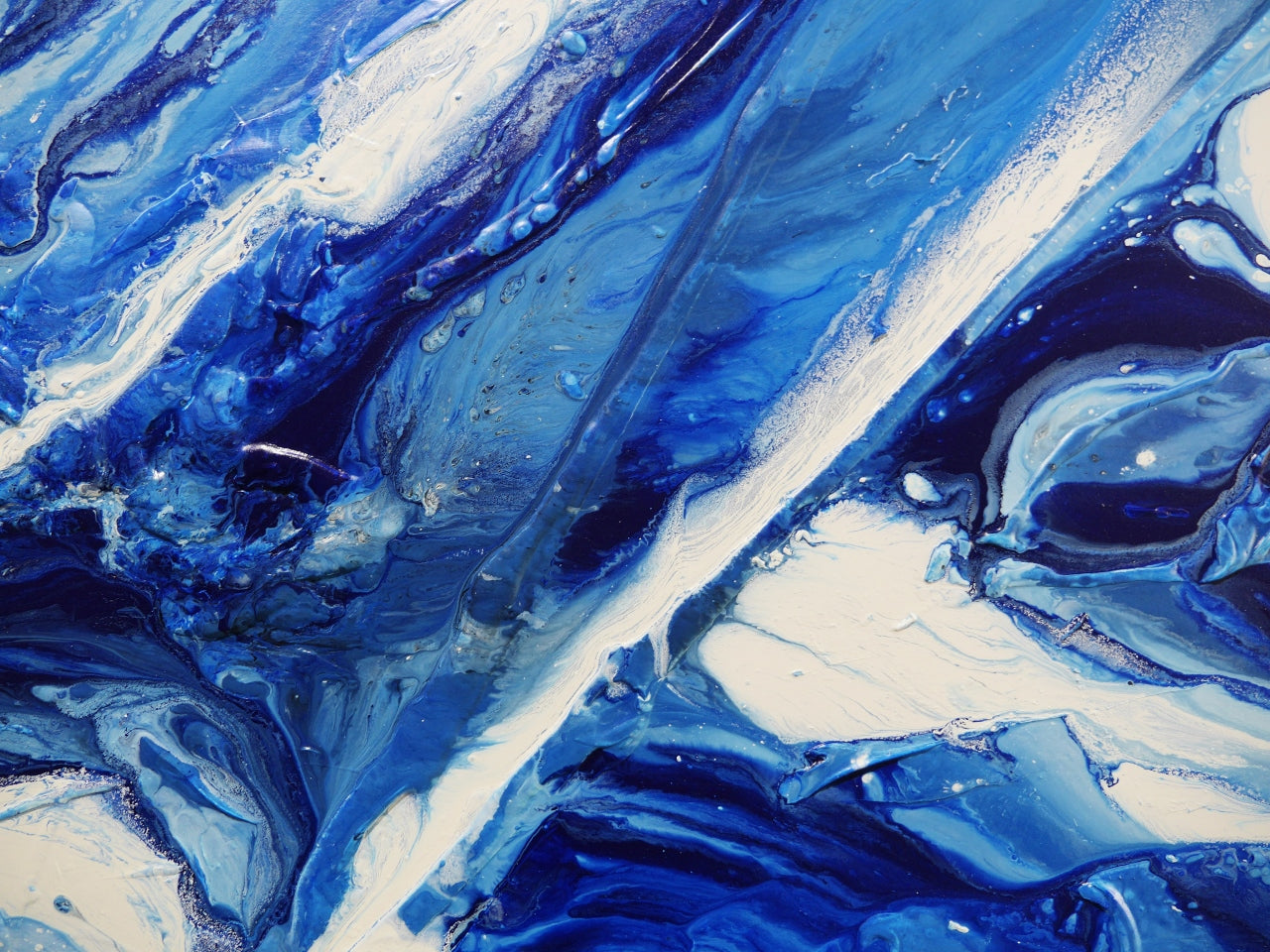 Ultra Blue 200cm x 80cm Textured Abstract Painting (SOLD)