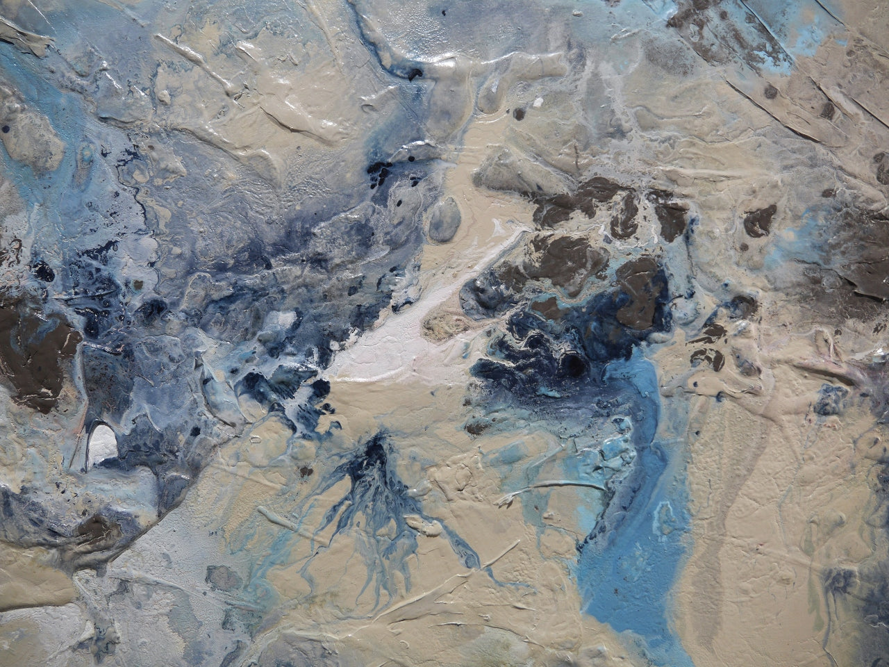 Salt Swept 200cm x 80cm Textured Abstract Painting (SOLD)