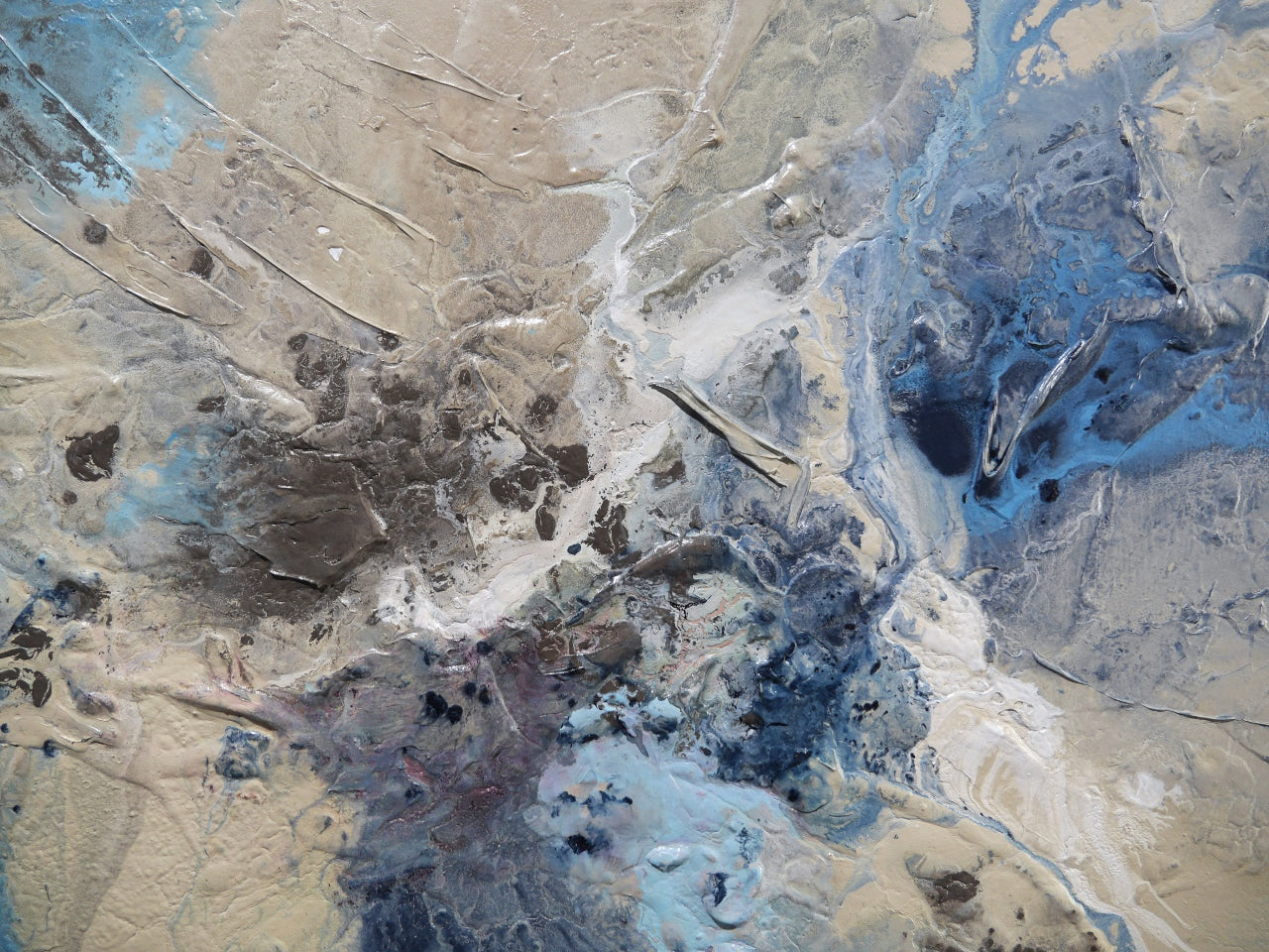 Salt Swept 200cm x 80cm Textured Abstract Painting (SOLD)