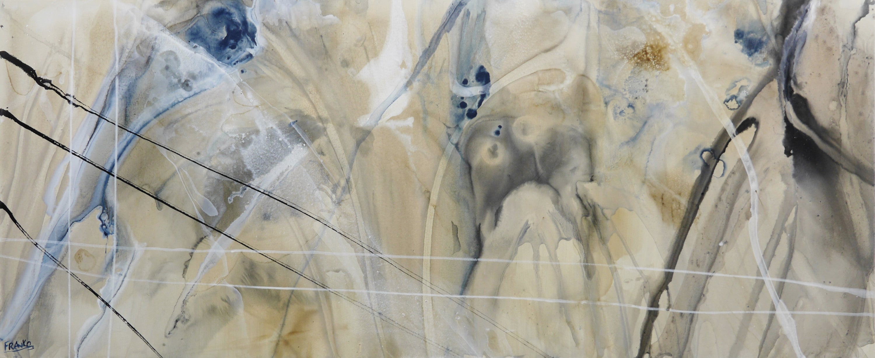Refined 14 240cm x 100cm Blended Ink Abstract Painting-Abstract-[Franko_Artist]-[Australian_artist]-[Gold_Coast]-[Brisbane]-[modern]-[contemporary]-[original]-[Large_artwork]-Franklin Art Studio