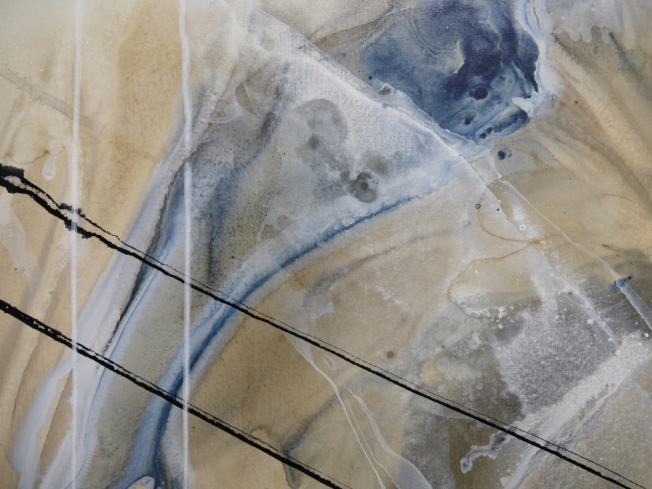 Refined 14 240cm x 100cm Blended Ink Abstract Painting (SOLD)