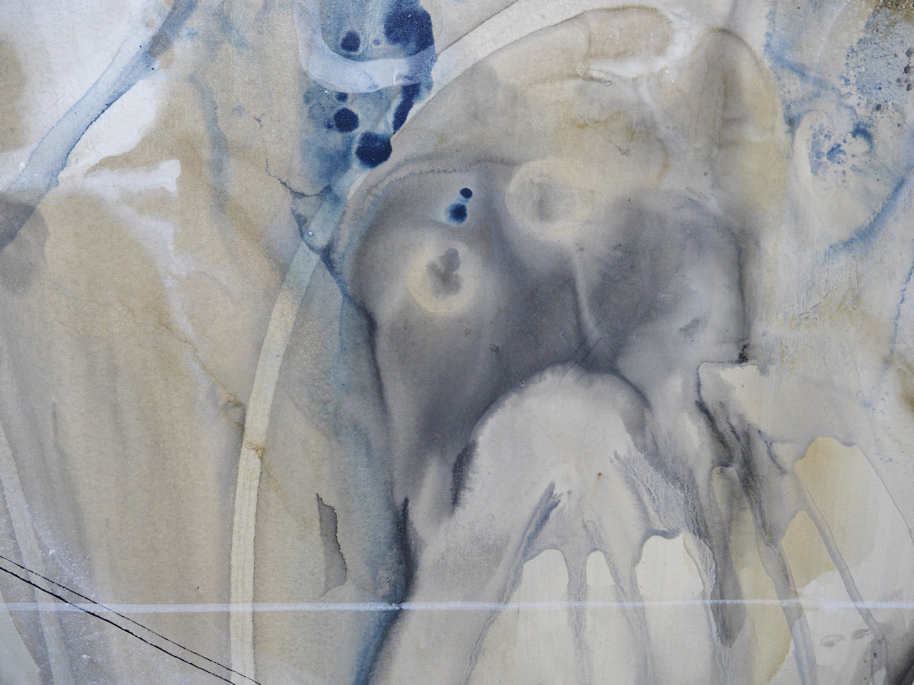 Refined 14 240cm x 100cm Blended Ink Abstract Painting (SOLD)