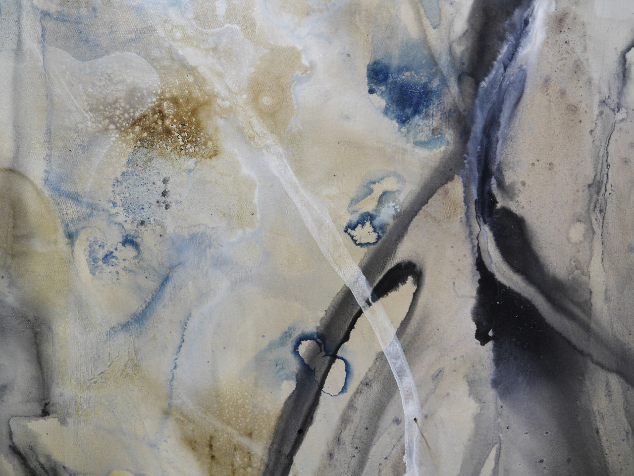 Refined 14 240cm x 100cm Blended Ink Abstract Painting (SOLD)