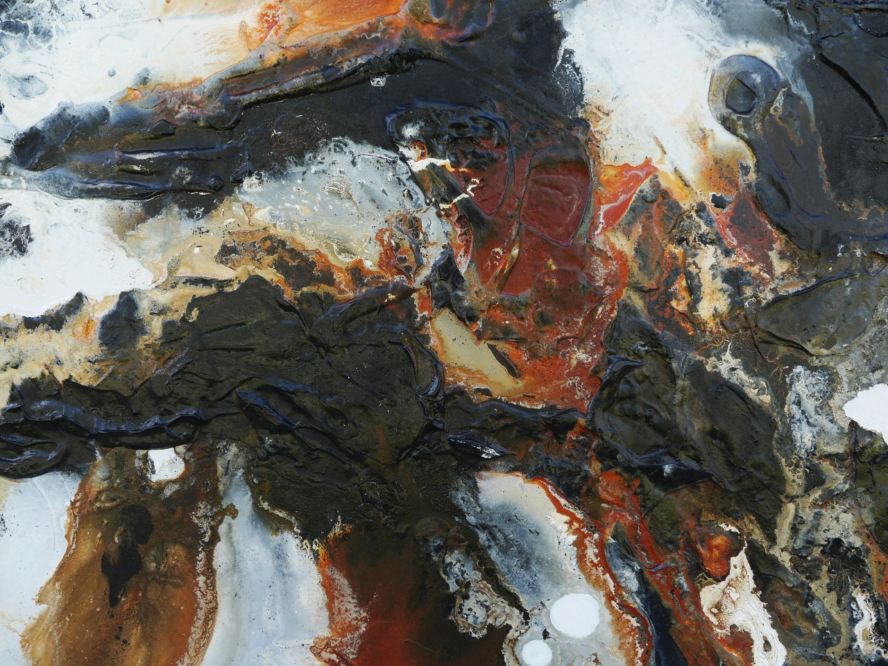Rustic Devotion 240cm x 100cm White Rust Black Textured Abstract Painting