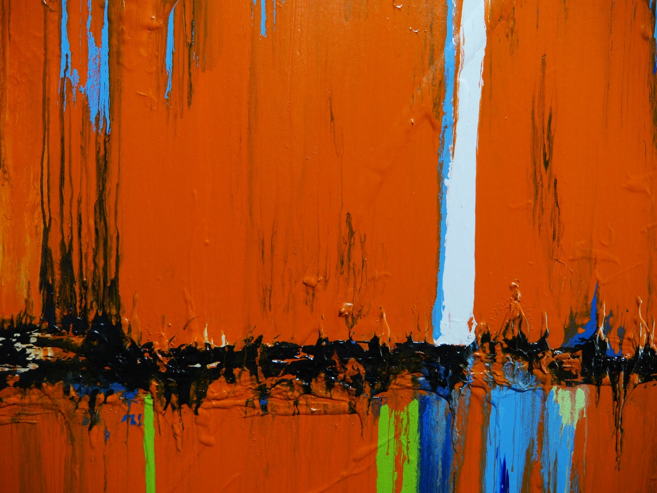 Blue Boulevard 240cm x 100cm Textured Abstract Painting (SOLD)