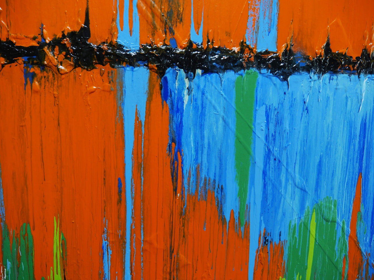 Blue Boulevard 240cm x 100cm Textured Abstract Painting (SOLD)