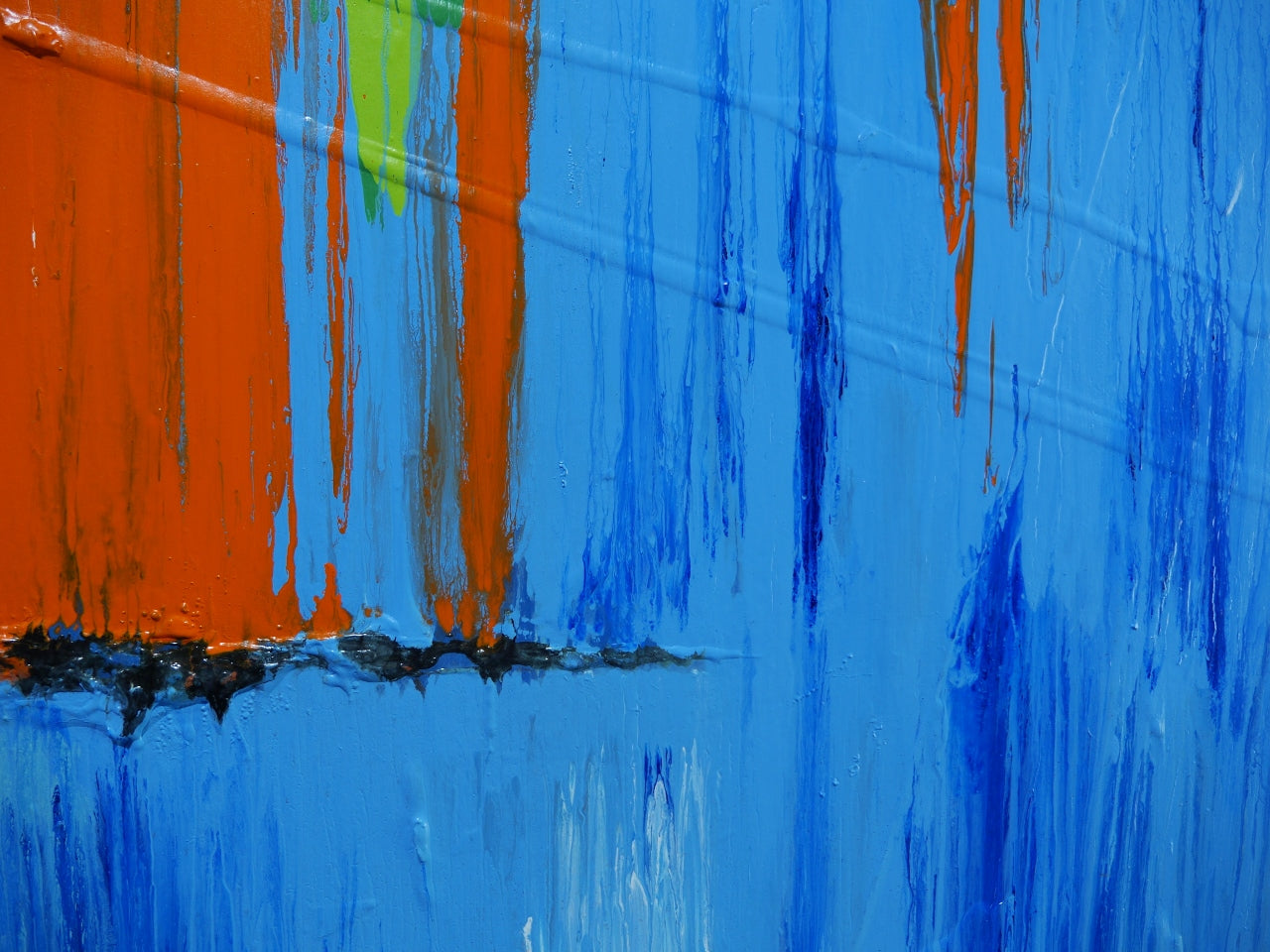 Blue Boulevard 240cm x 100cm Textured Abstract Painting (SOLD)