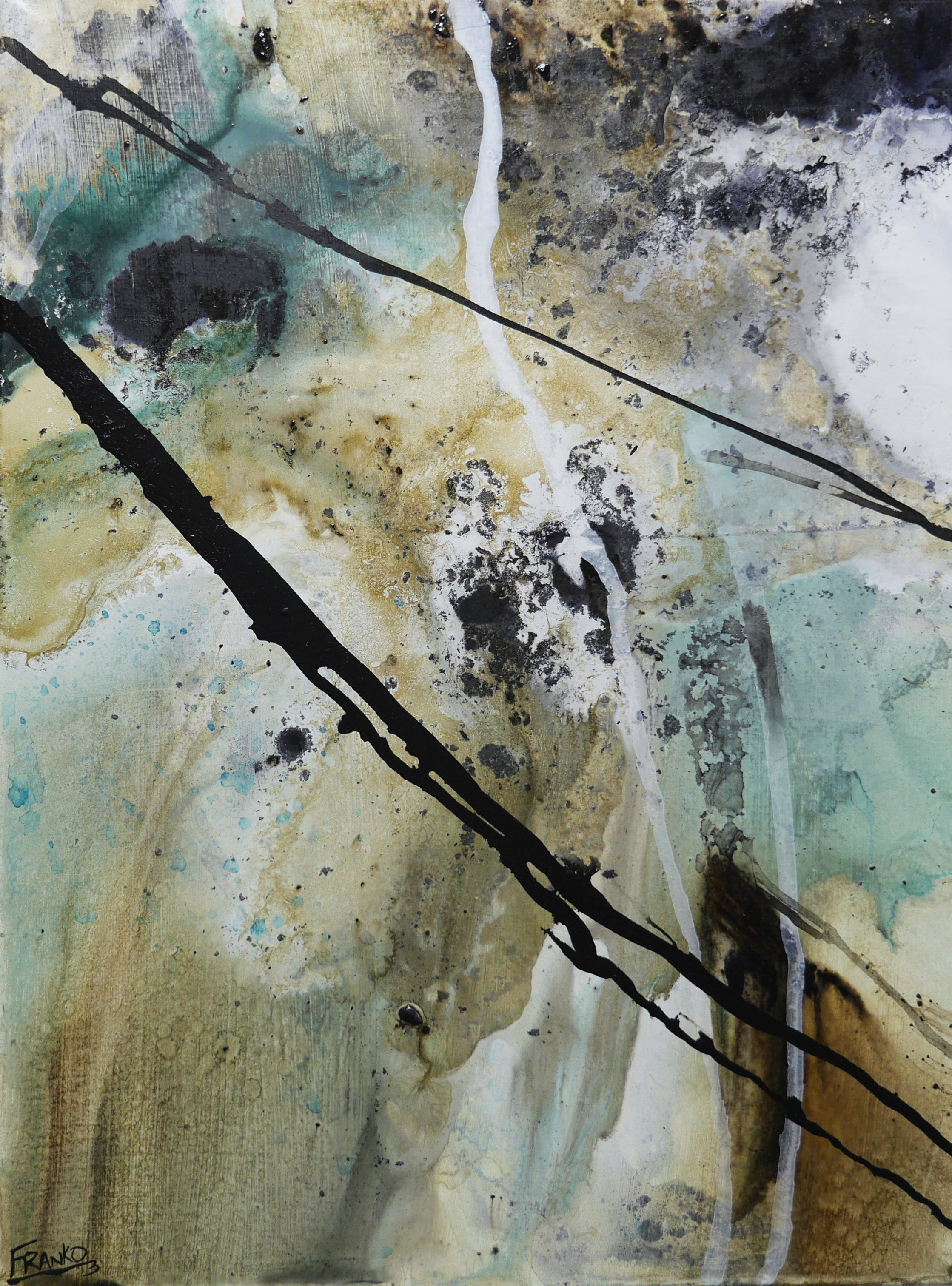 Refined 91 75cm x 100cm Blended Ink Abstract Painting-Abstract-[Franko_Artist]-[Australian_artist]-[Gold_Coast]-[Brisbane]-[modern]-[contemporary]-[original]-[Large_artwork]-Franklin Art Studio