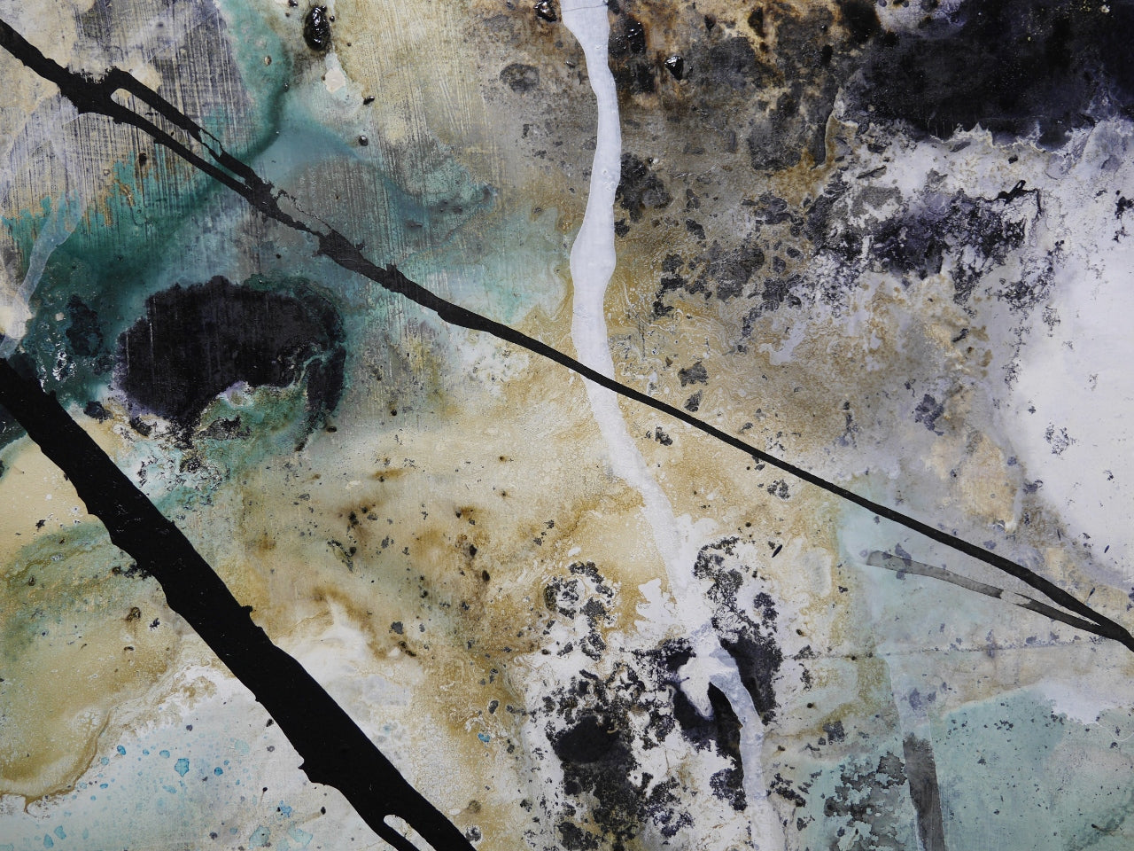 Refined 93 75cm x 100cm Blended Ink Abstract Painting (SOLD)