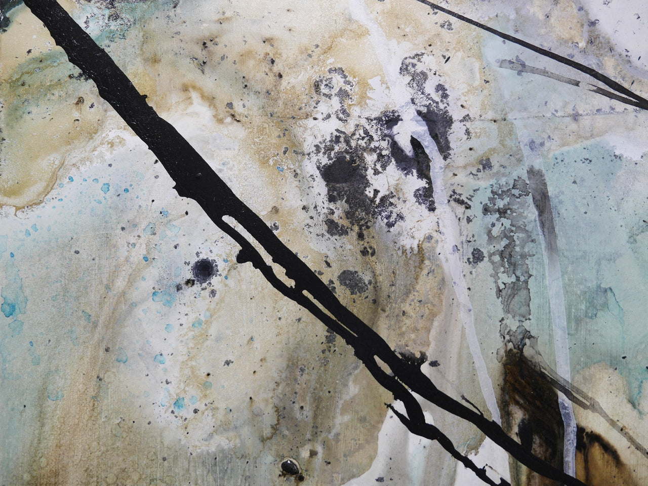 Refined 93 75cm x 100cm Blended Ink Abstract Painting (SOLD)