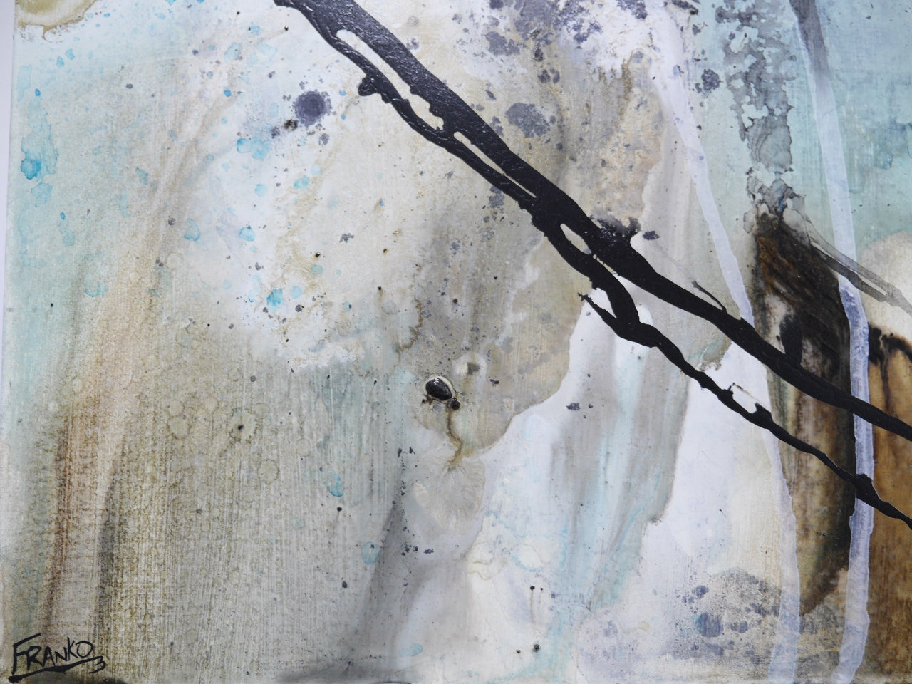Refined 93 75cm x 100cm Blended Ink Abstract Painting (SOLD)