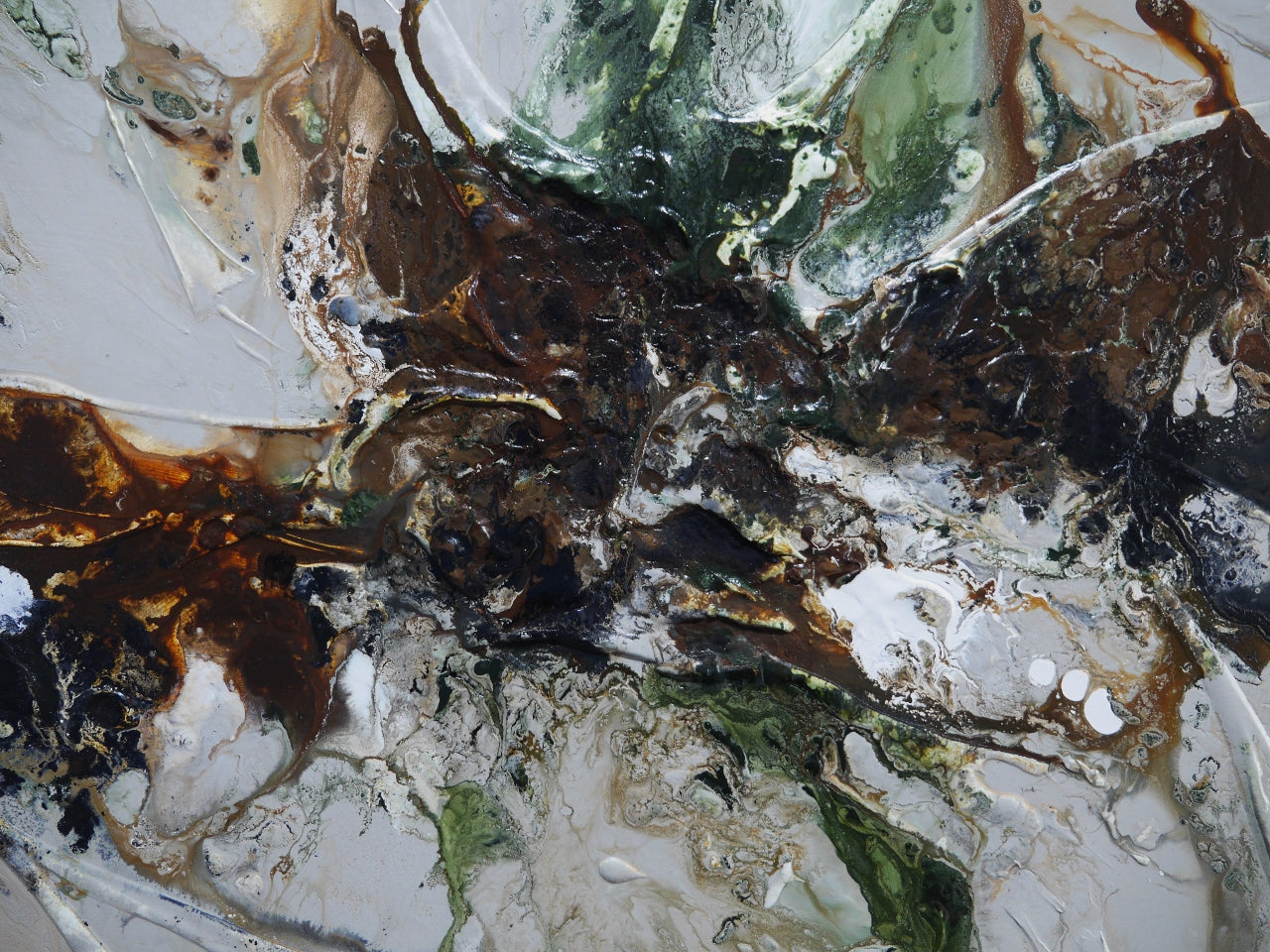 Olives and Coconuts 190cm x 100cm Textured Abstract Painting (SOLD)