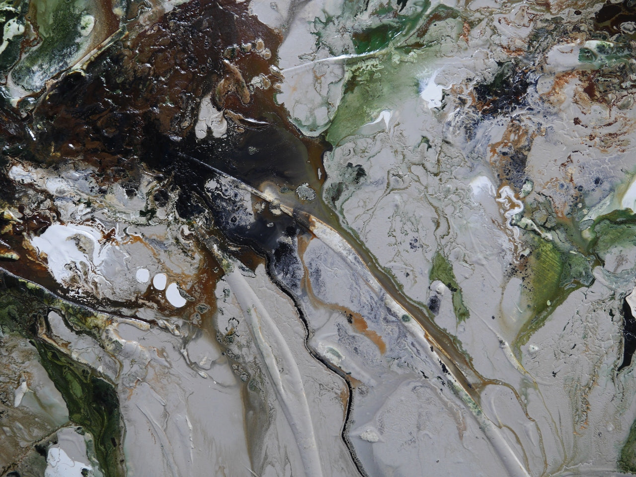 Olives and Coconuts 190cm x 100cm Textured Abstract Painting (SOLD)