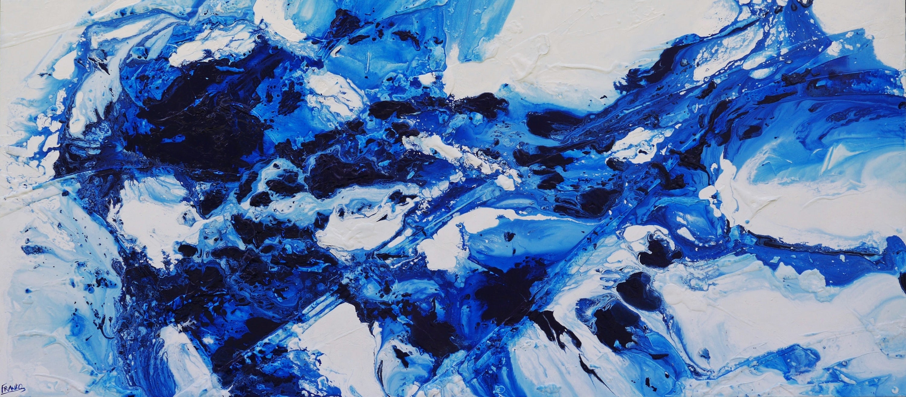 Blue Spice 270cm x 120cm Textured Abstract Painting-Abstract-[Franko_Artist]-[Australian_artist]-[Gold_Coast]-[Brisbane]-[modern]-[contemporary]-[original]-[Large_artwork]-Franklin Art Studio